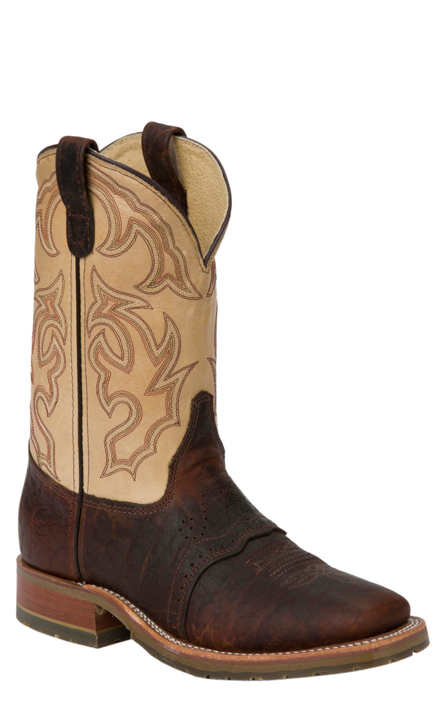 Double H Men's ICE Graham Brown Bison and Echo Taupe Square Toe Cowboy Boots - Image 1