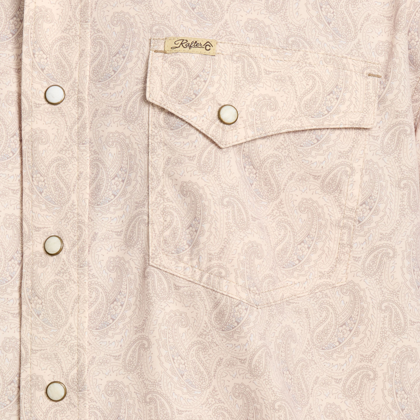 Rafter C Men's Khaki Paisley Long Sleeve Fishing Shirt - Image 1