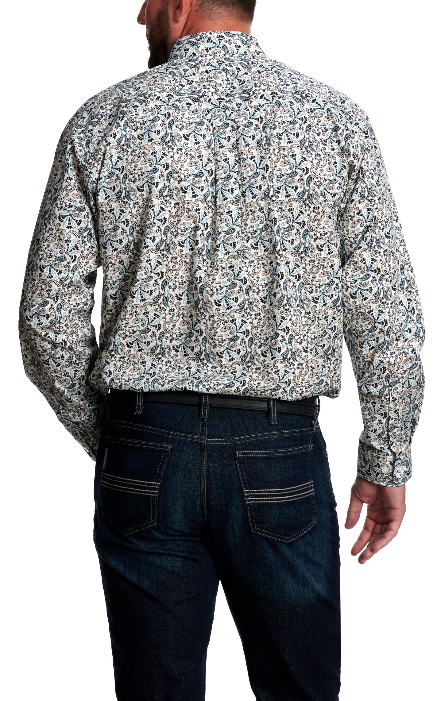 Cinch Men's Black & Blue Paisley Western Shirt - Image 1