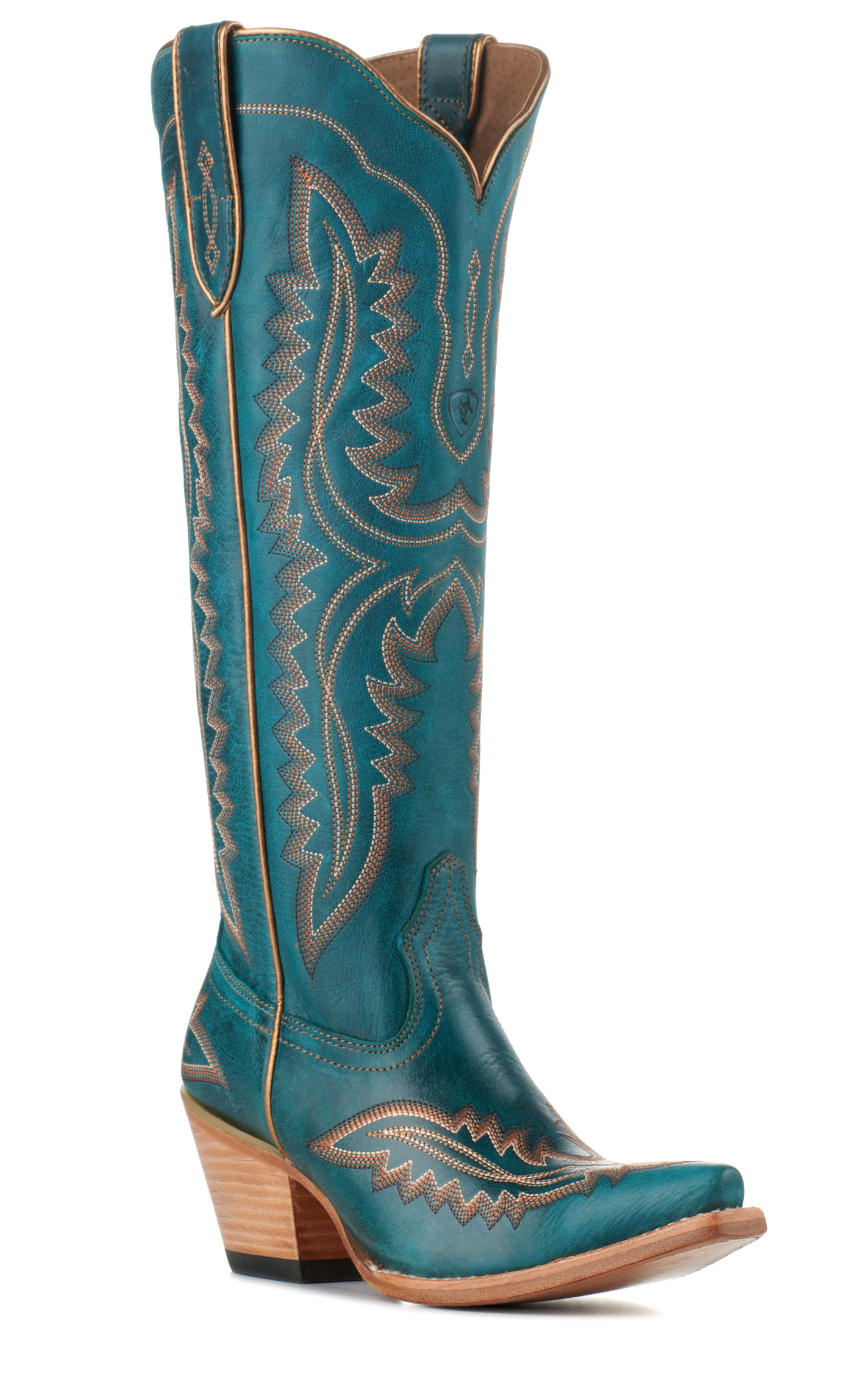 Ariat Women's Casanova Turquoise Snip Toe Tall Cowboy Boots - Image 1
