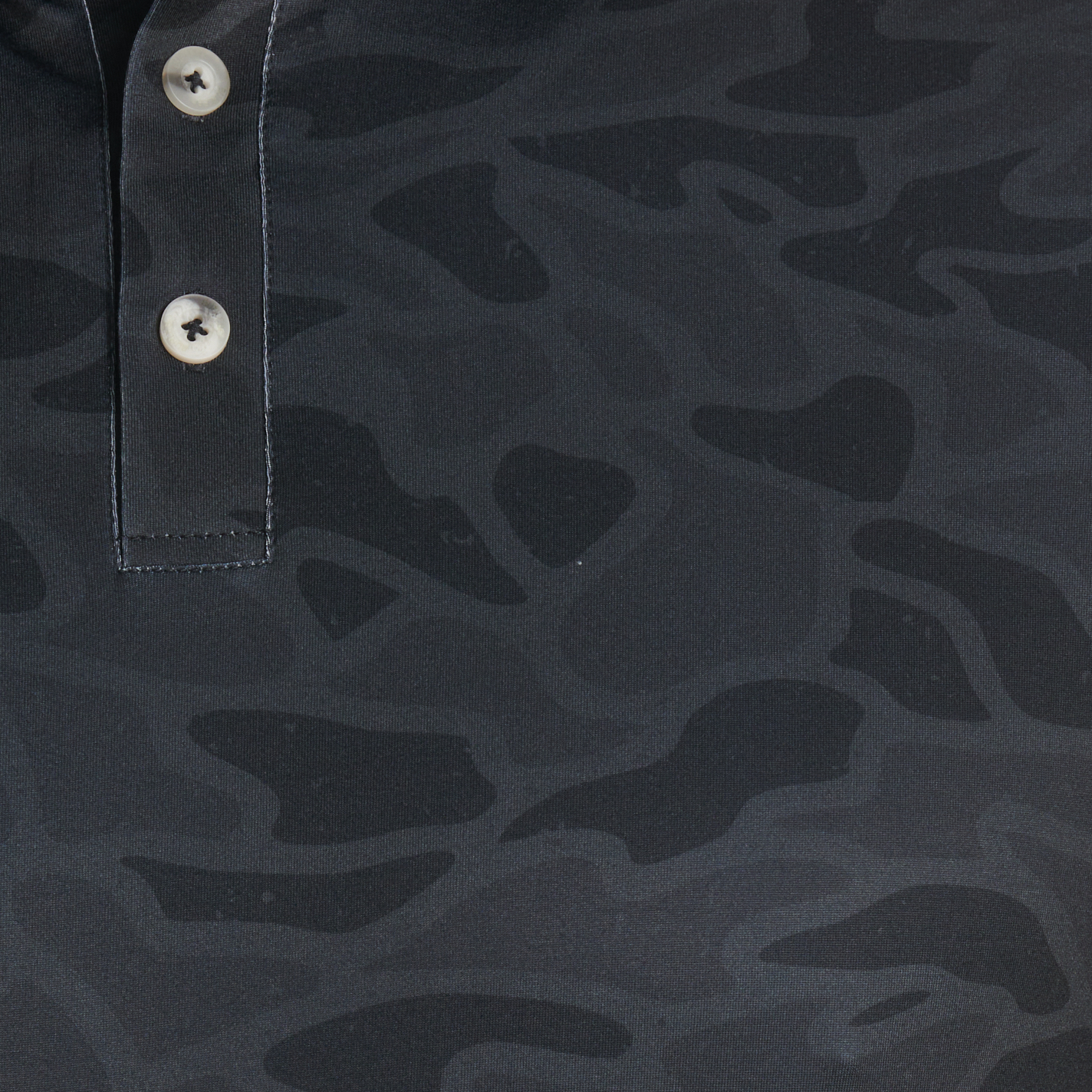 Burlebo Men's Performance Black Camo Print Polo Shirt - Image 1