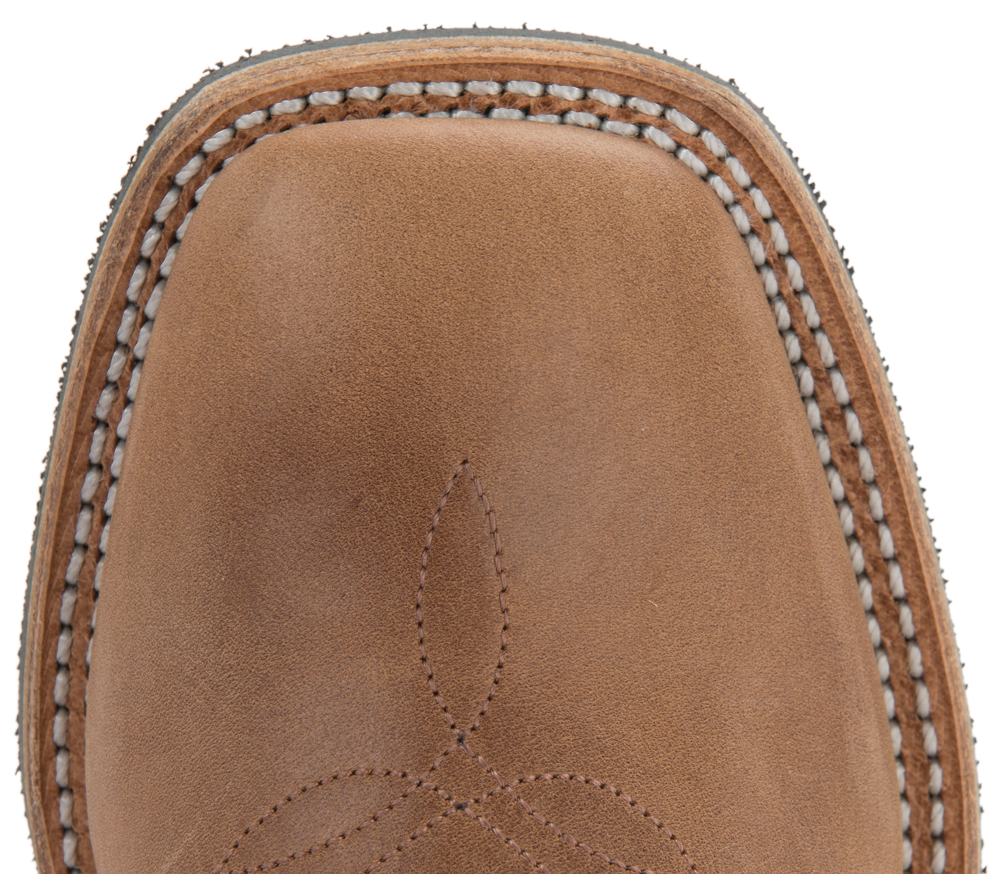 Old West Youth Distressed Brown and Black Corona Calf Leather Square Toe Cowboy Boots - Image 1