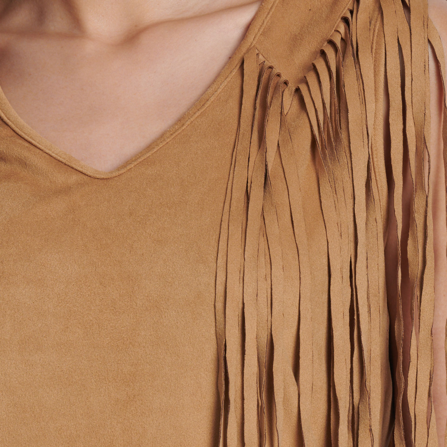 Montana Clothing Co. Women's Doe Faux Suede Fringed Dress - Image 1