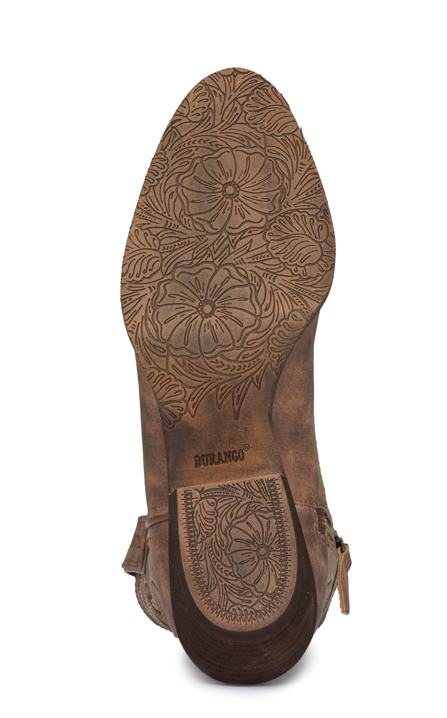 Durango Women's Crush Driftwood Brown with Fancy Stitching Snip Toe Cowboy Booties - Image 1