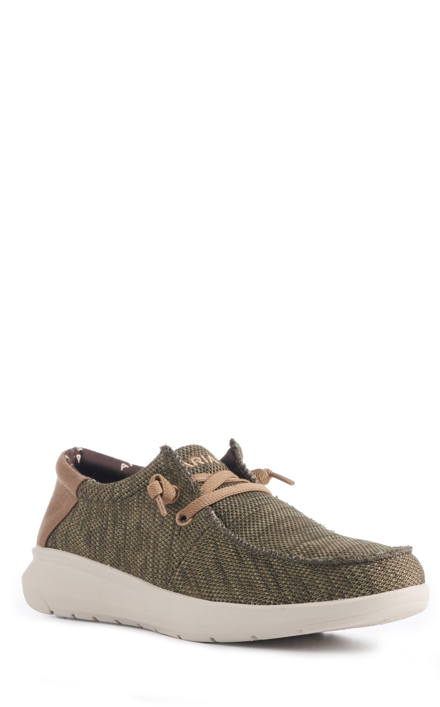 Ariat Men's Hilo Heathered Olive Stretch Lace Casual Shoe - Image 1