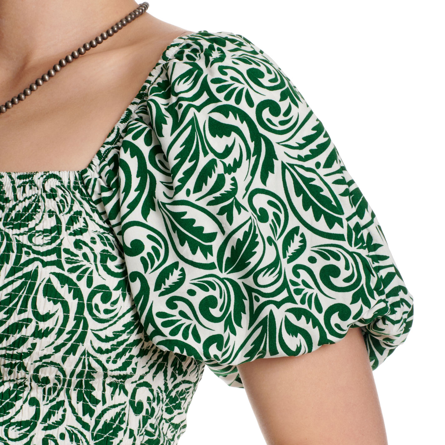 HYFVE Women's White & Green Paisley Print Maxi Dress - Image 2