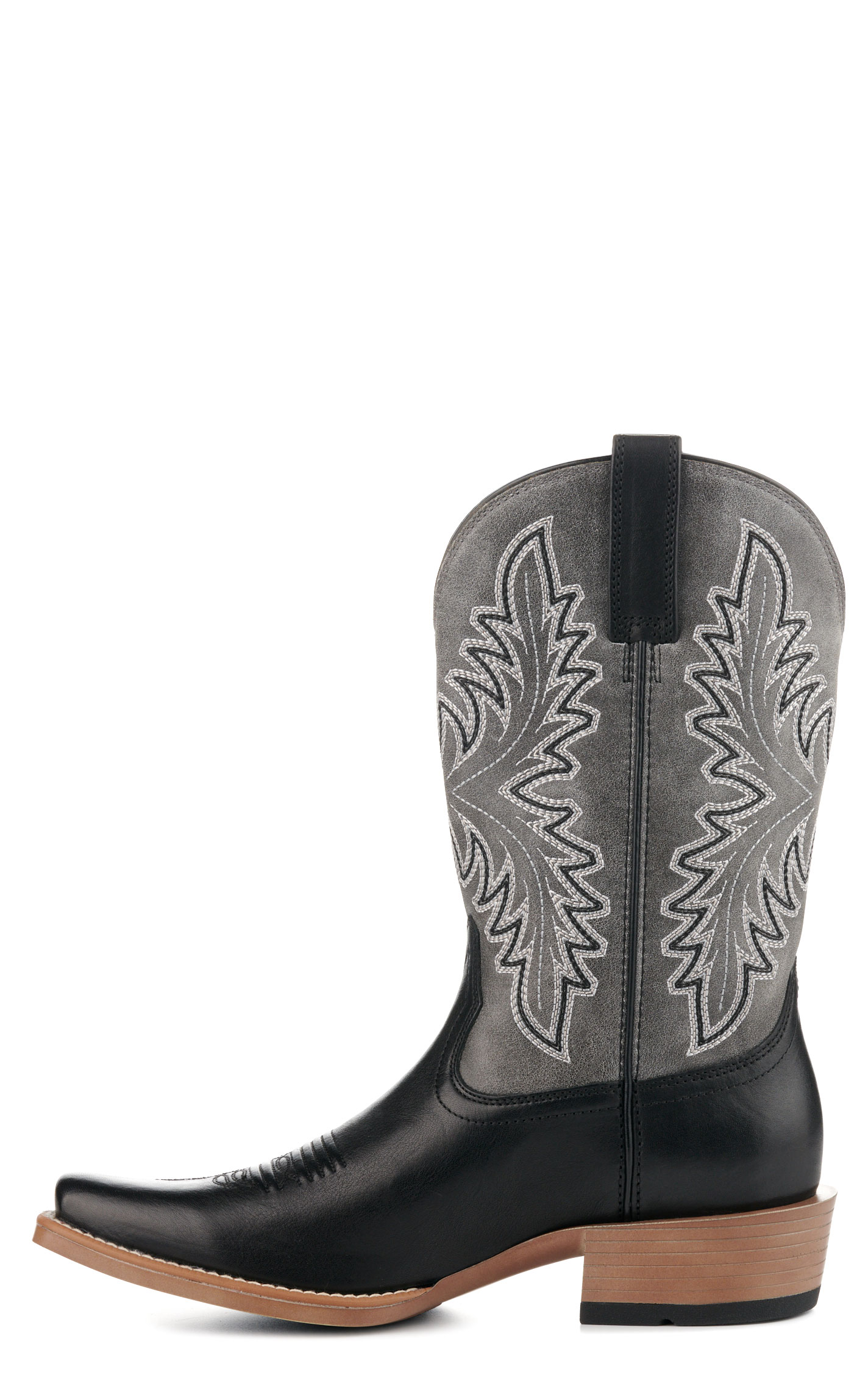 Ariat Men's Renegade Black and Titanium Bantamweight Punchy Square Toe Cowboy Boots - Image 1