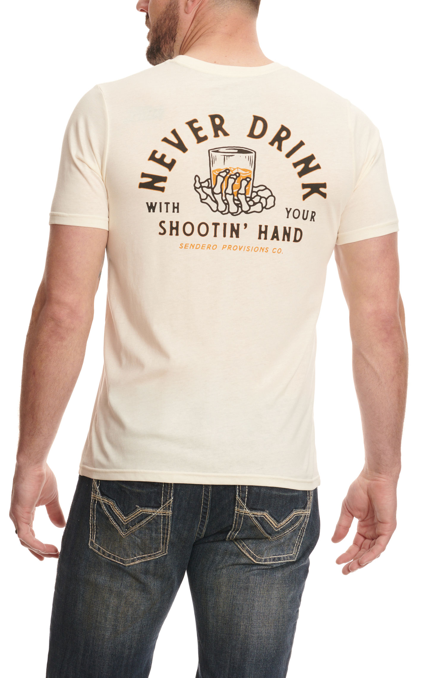 Sendero Provisions Co. Men's Bone Shootin' Hand  Logo Graphic Short  Sleeve T-Shirt - Image 1