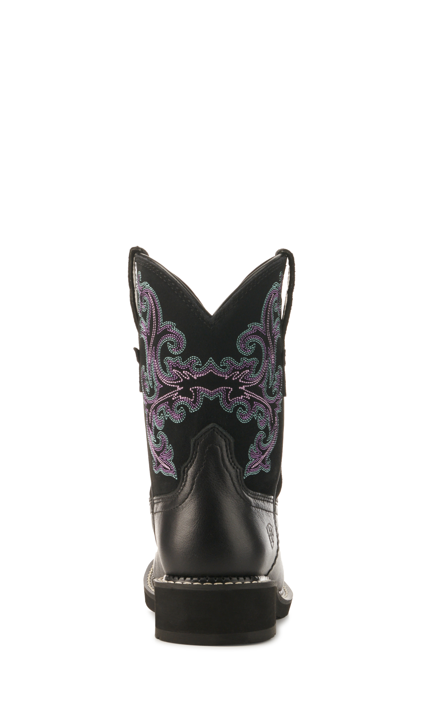 Ariat Women's Fatbaby Black Deertan and Orchid Round Toe Cowboy Boots - Image 1