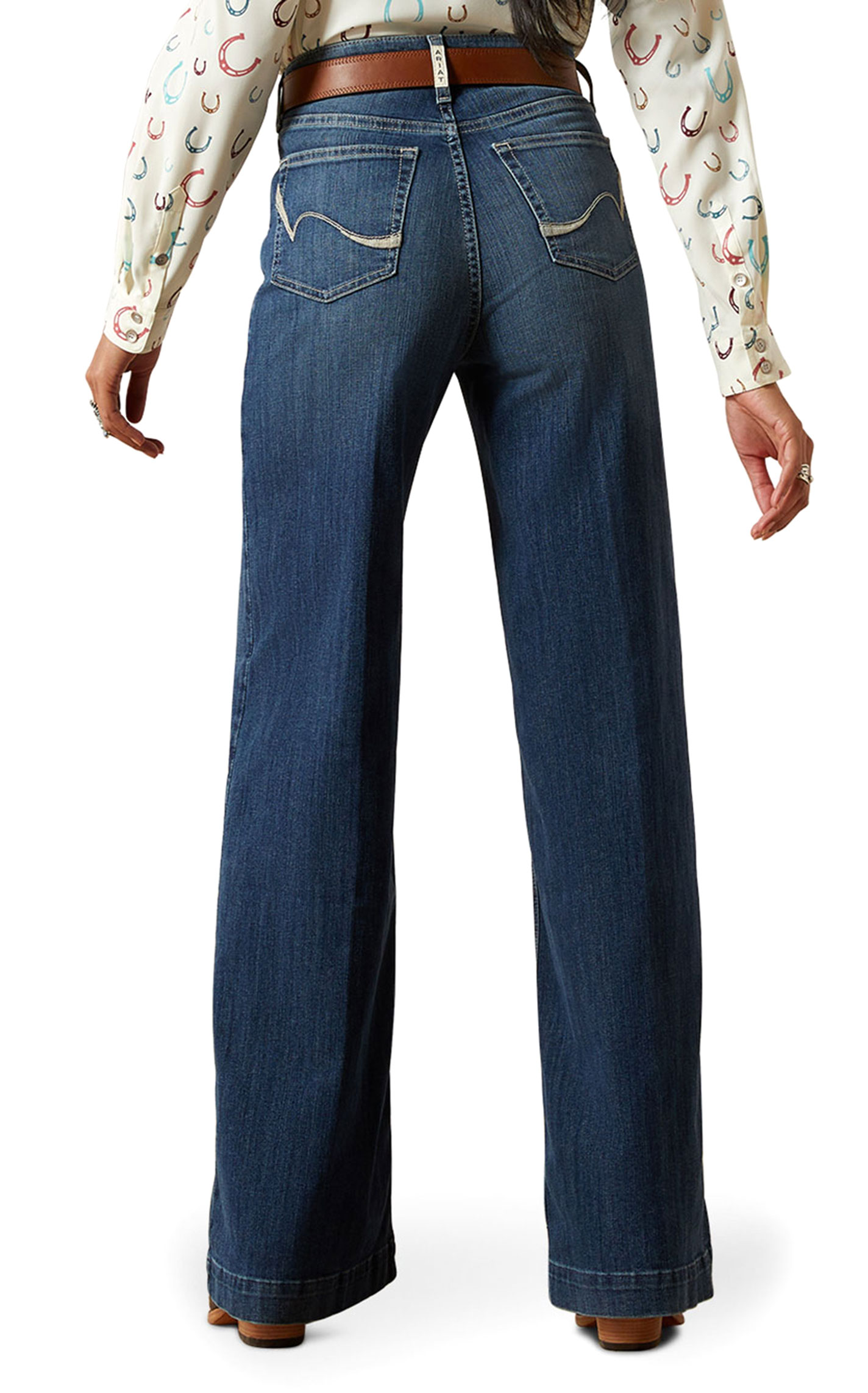 Ariat Women's Natalia Rosalie Ultra Stretch High Rise Wide Leg Jeans - Image 1