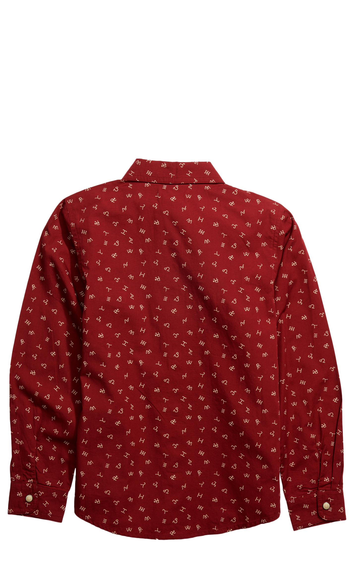 Ariat Girl's Red Brick & Latte Ranch Brands Print Western Shirt - Image 1