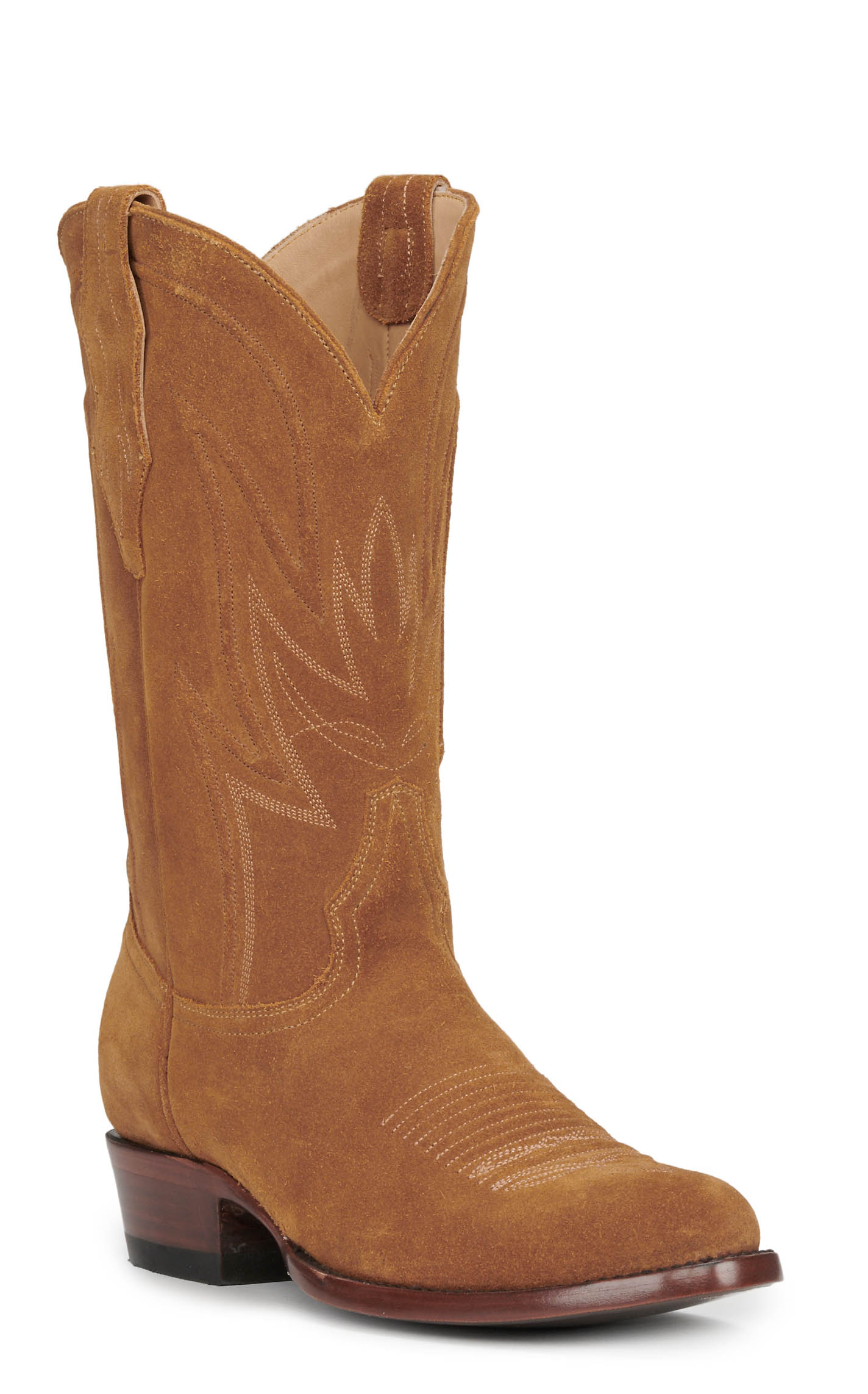 JRC & Sons Men's Colton Water Resistant Suede Leather Round Toe Cowboy Boot in Tan - Image 1