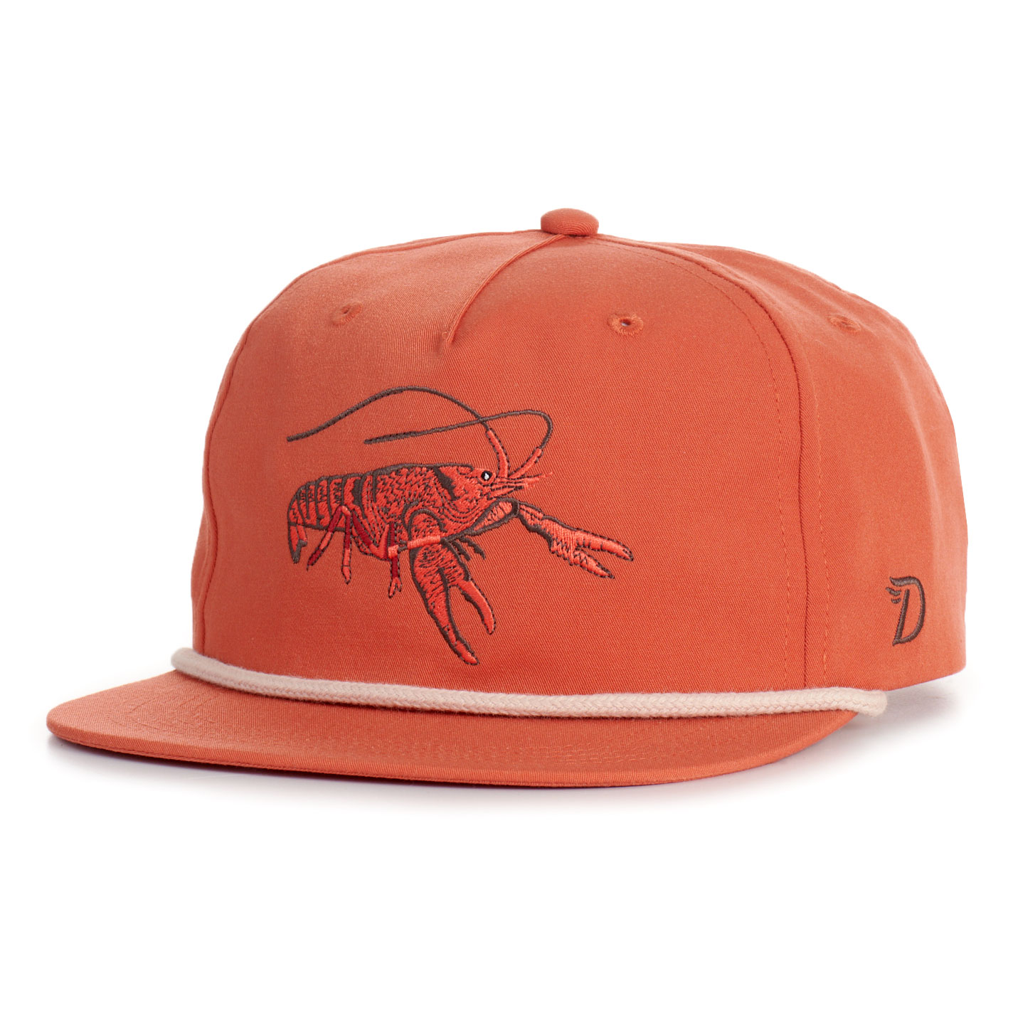 Duck Camp Cinnamon Crawfish Embroidered Flat Bill Cap - Image 1