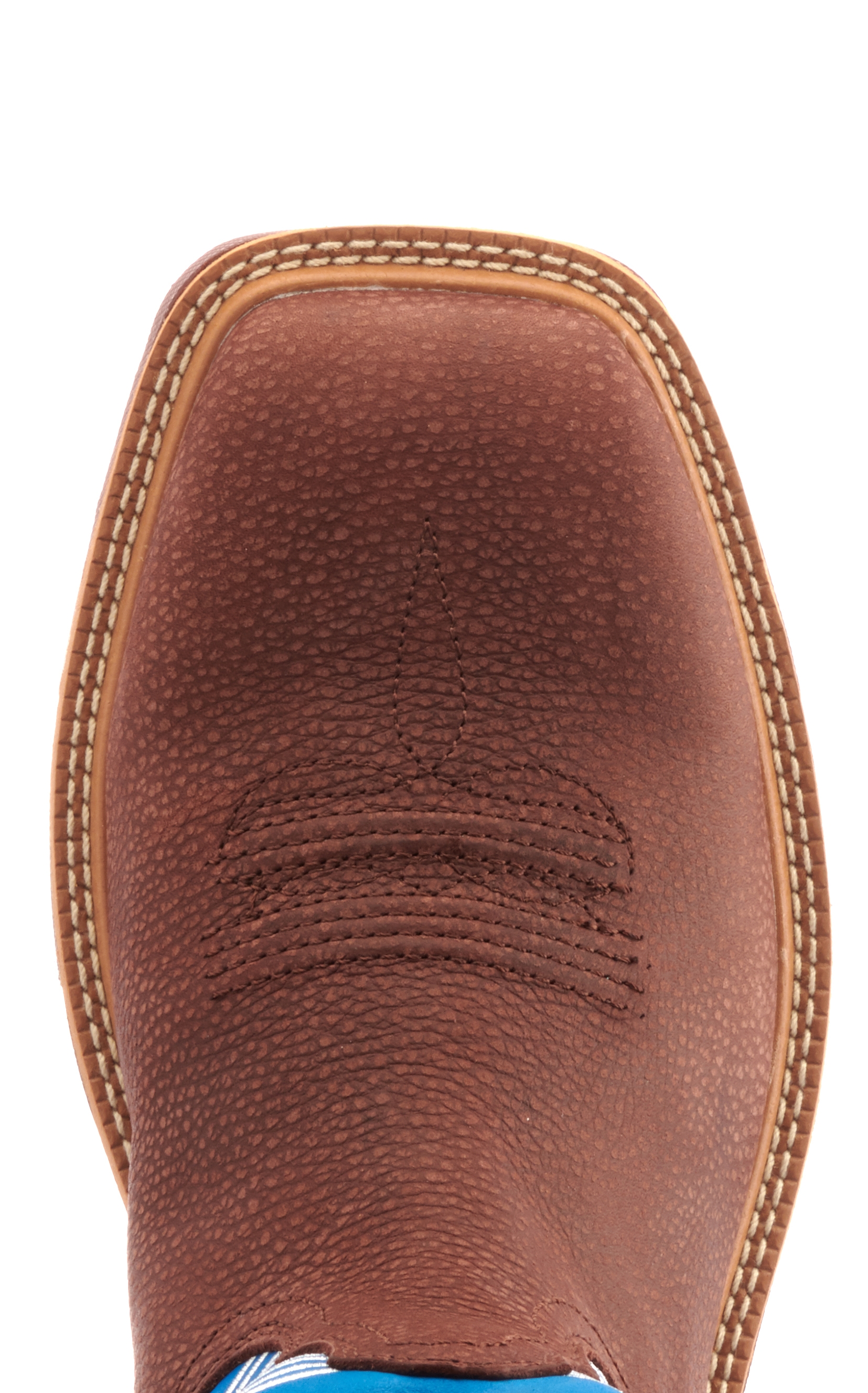 Twisted X Men's Rust Brown and Sky Blue with Barbwire Embroidery CellStretch Square Alloy Toe Work Cowboy Boot - Image 1