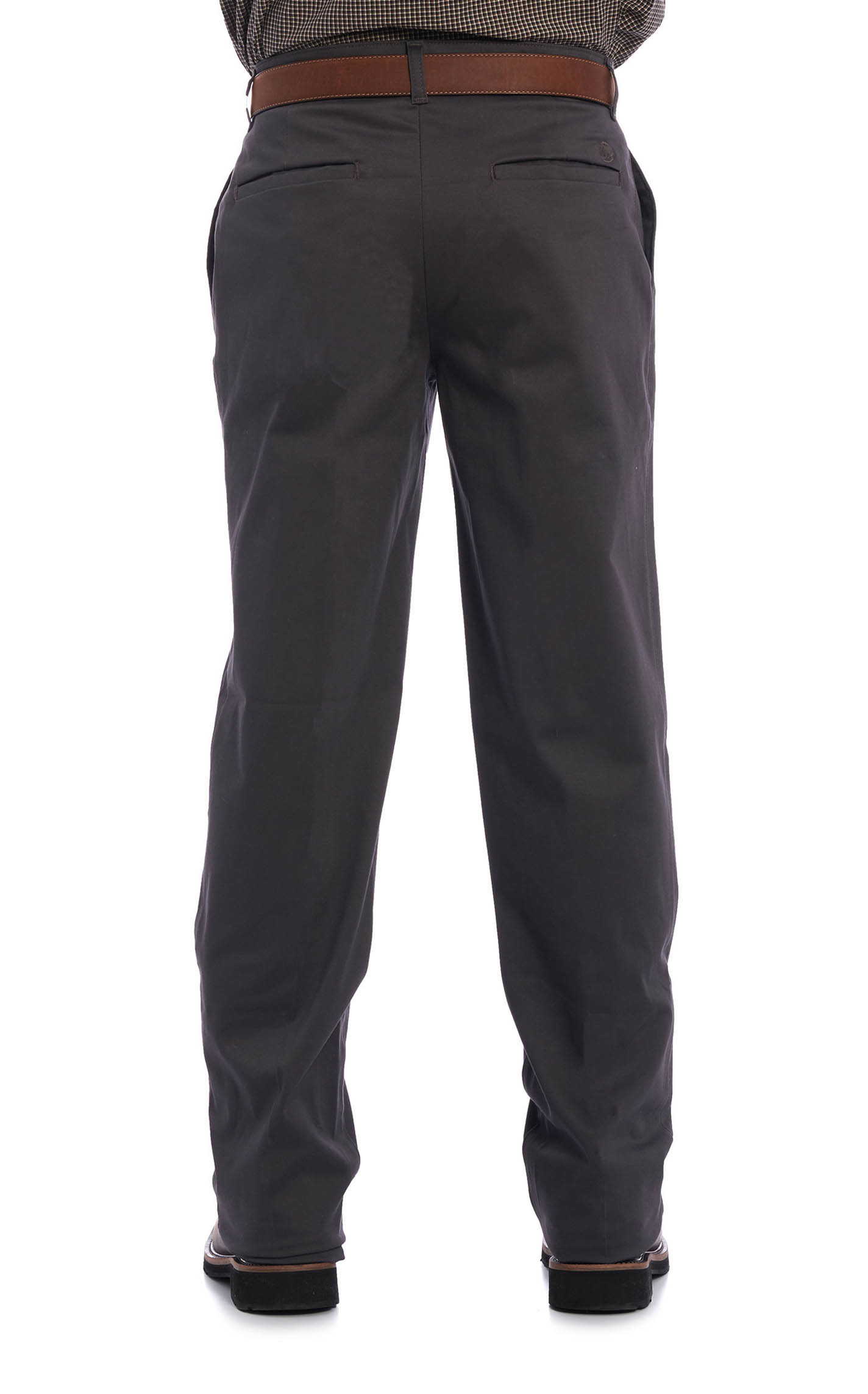 Wrangler Men's Casual Charcoal Flat Front Relaxed Fit Pants - Image 1