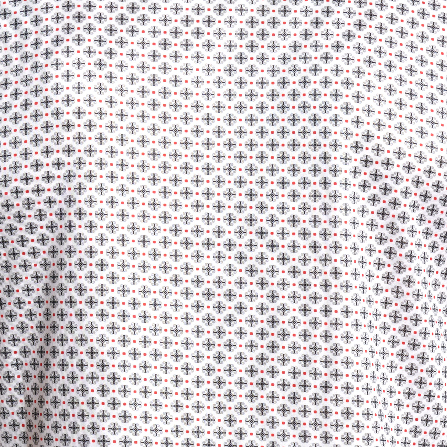 Ariat Men's White Gray & Red Geo Print Polo Shirt - Image 1