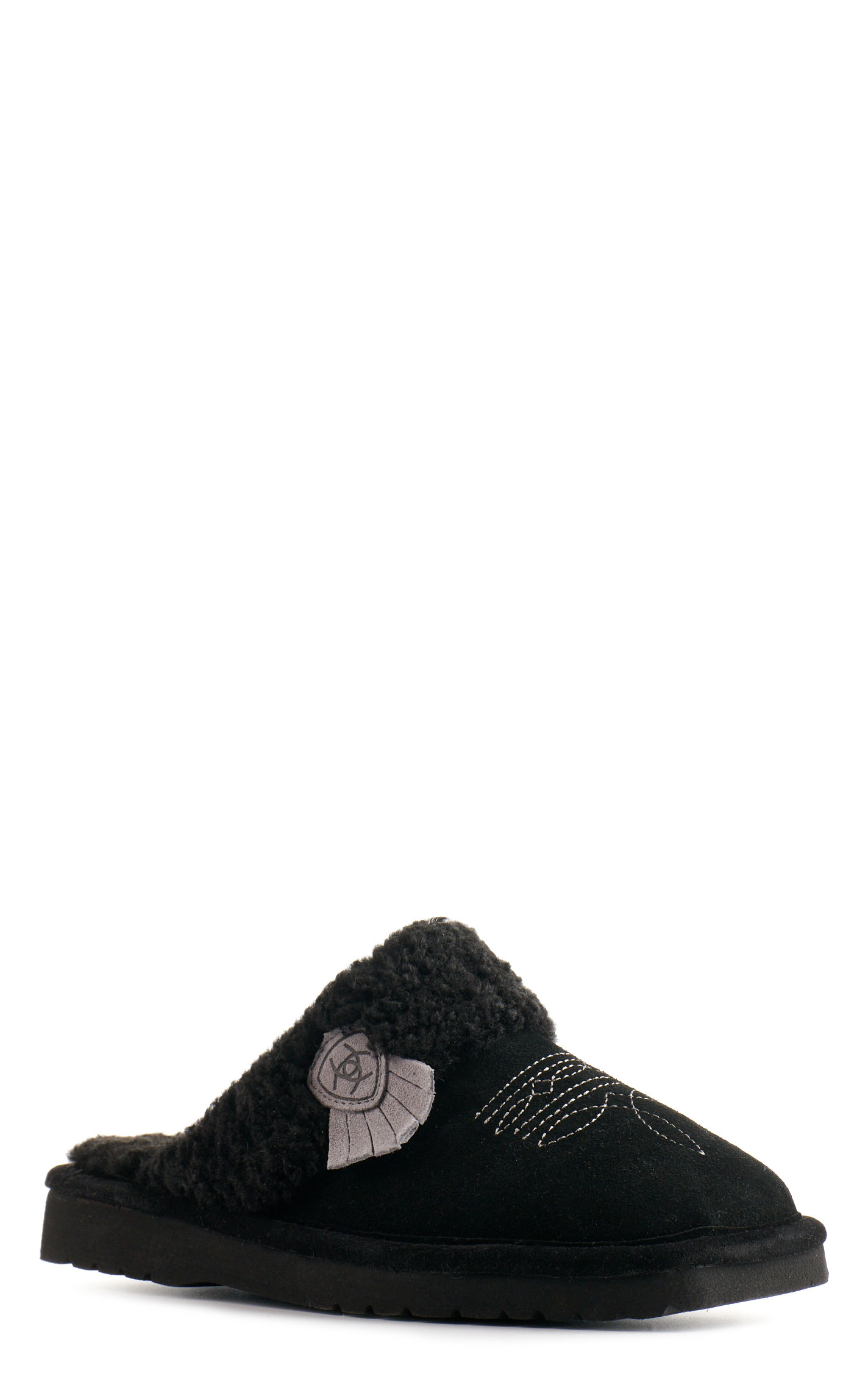 Ariat Women's Jackie Black Suede Slippers - Image 1
