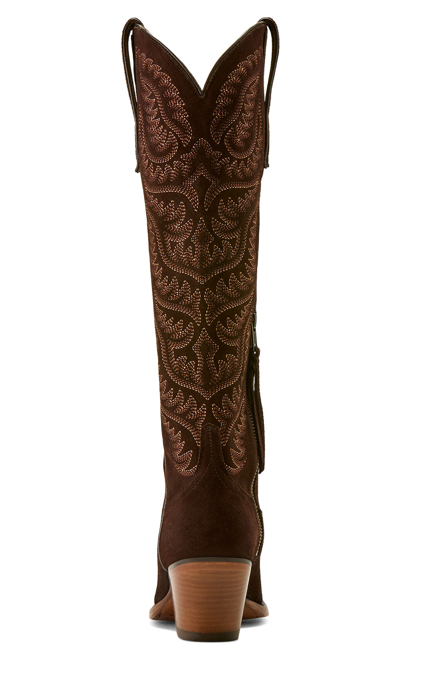 Ariat Women's Laramie Stretchfit French Roast Suede Zipper Snip Toe Cowboy Boots - Image 1