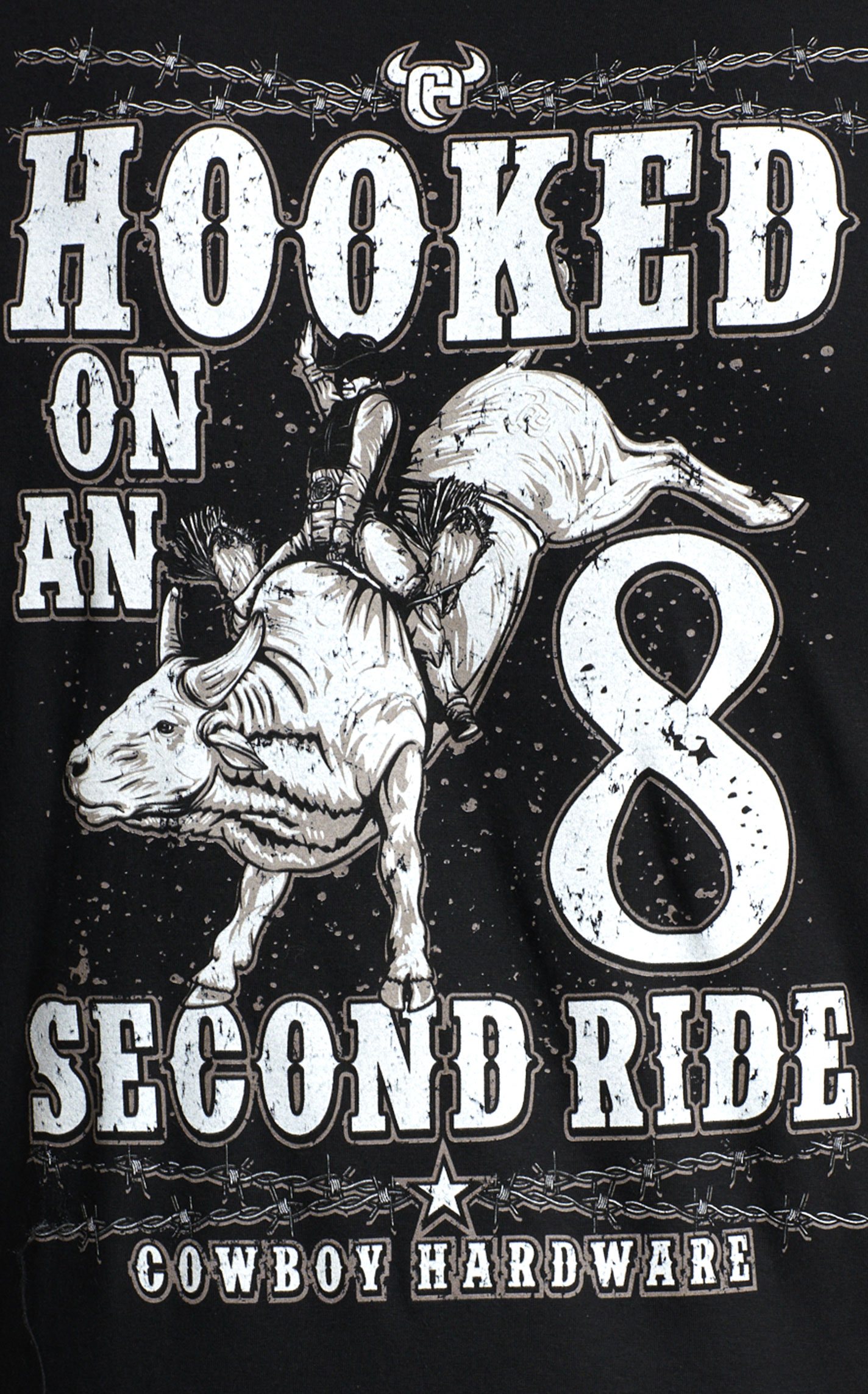 Cowboy Hardware Men's Black Hooked On Graphic T-Shirt - Image 1