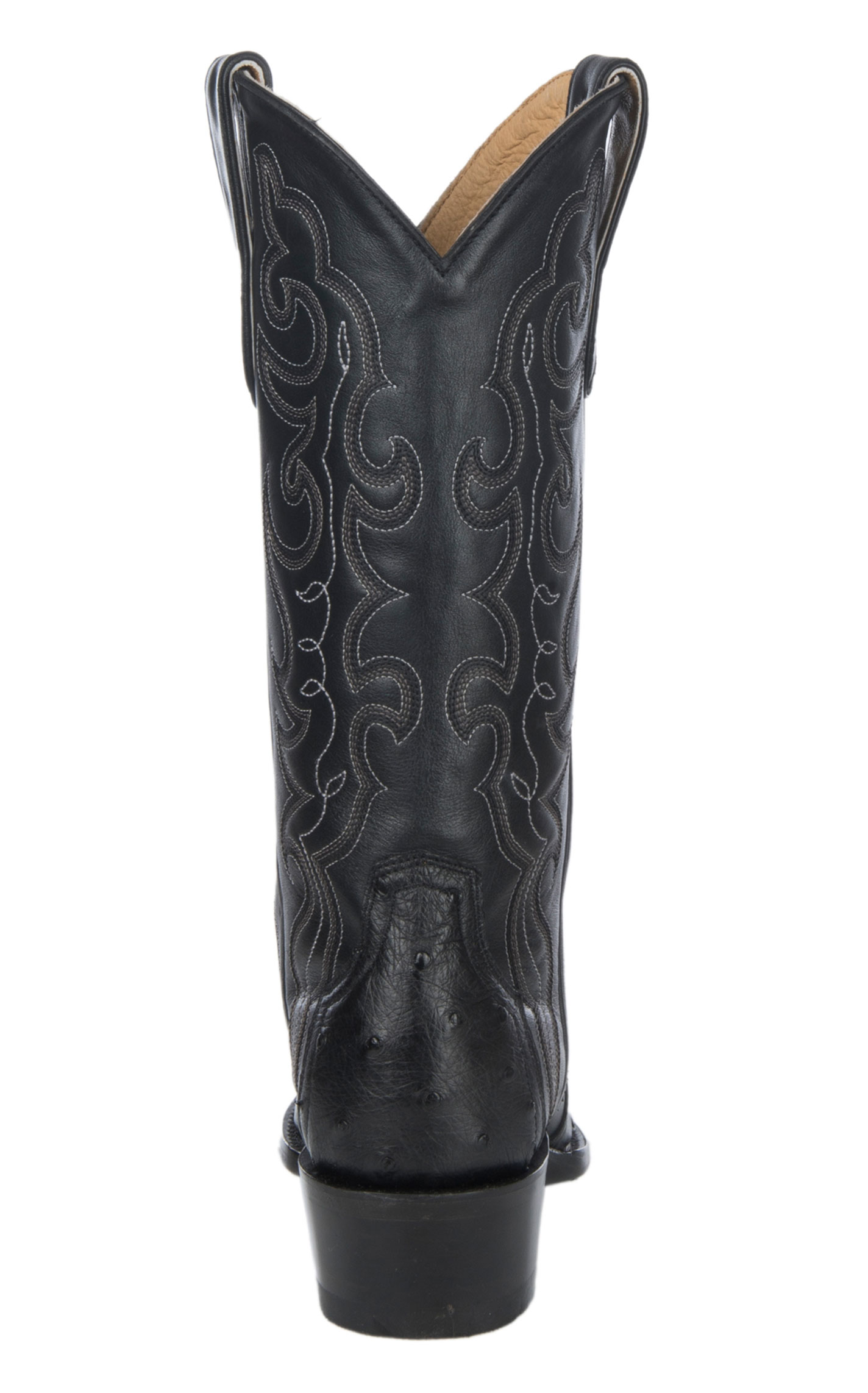 Cavender’s Women’s Full Quill Ostrich Black Exotic Snip Toe Cowboy Boots - Image 1