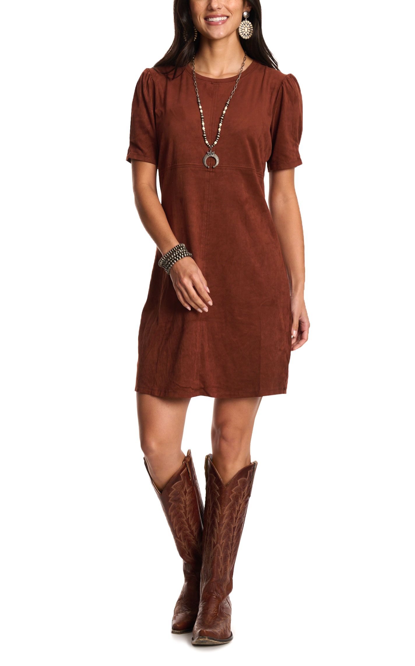 Another Love Women's Demi Redwood Faux Suede Dress - Image 1