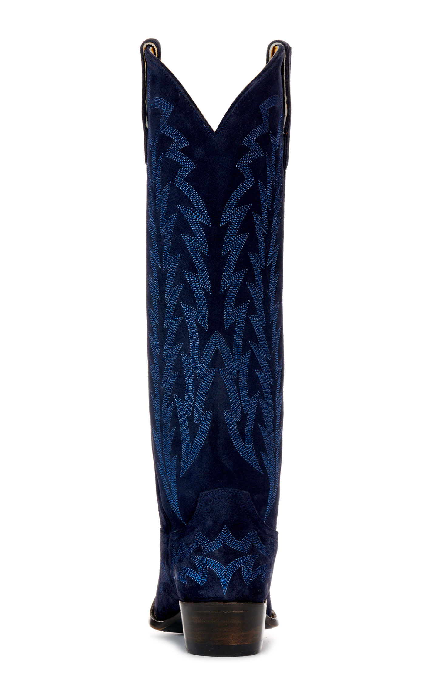 JRC & Sons Ladies’ Indigo Nancy Suede Leather Tall Snip Toe Cowboy Boots - Image 1