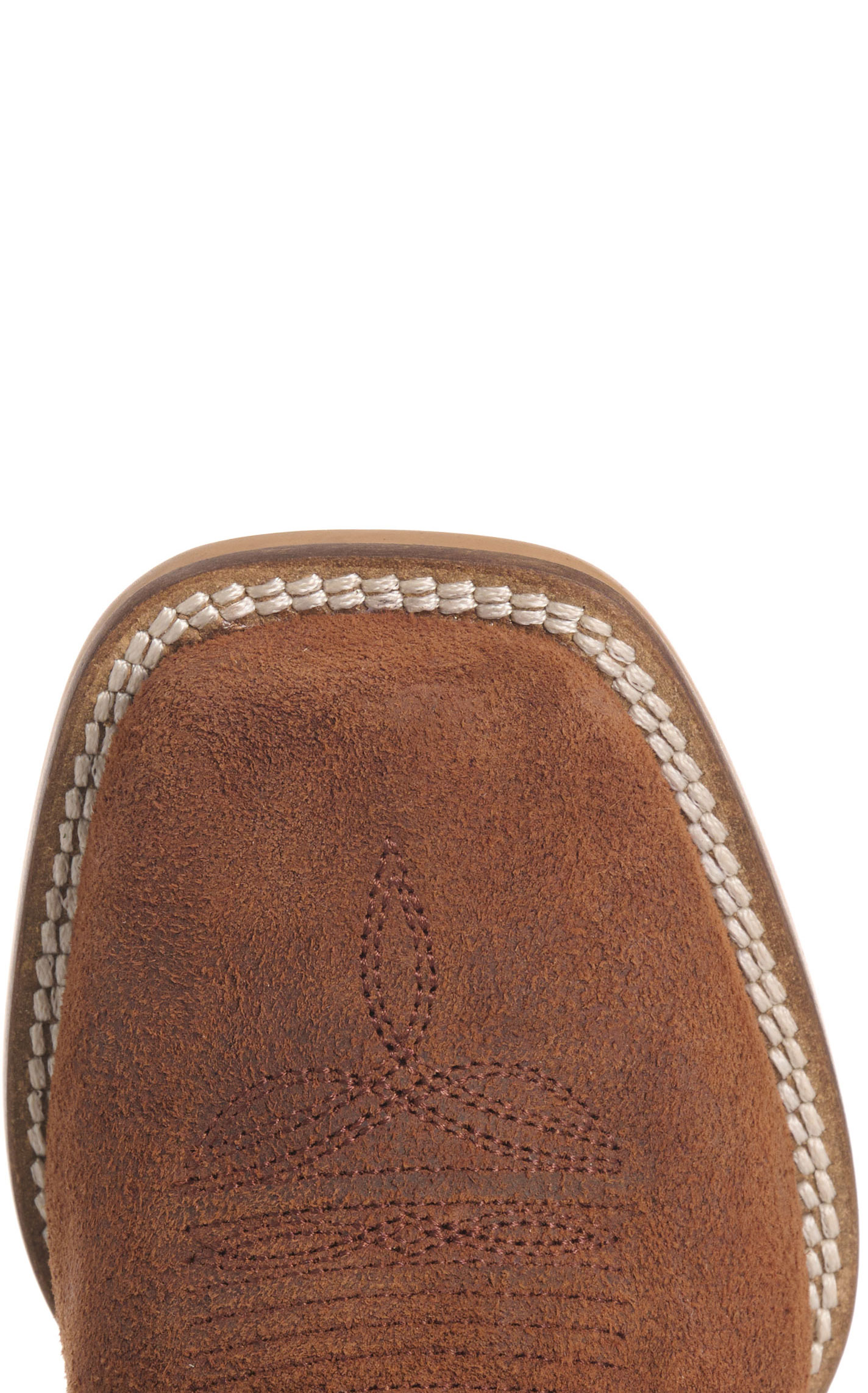 Cavender’s Youth Olive Green & Brown Roughout Suede Square Toe Cowboy Boots - Image 1