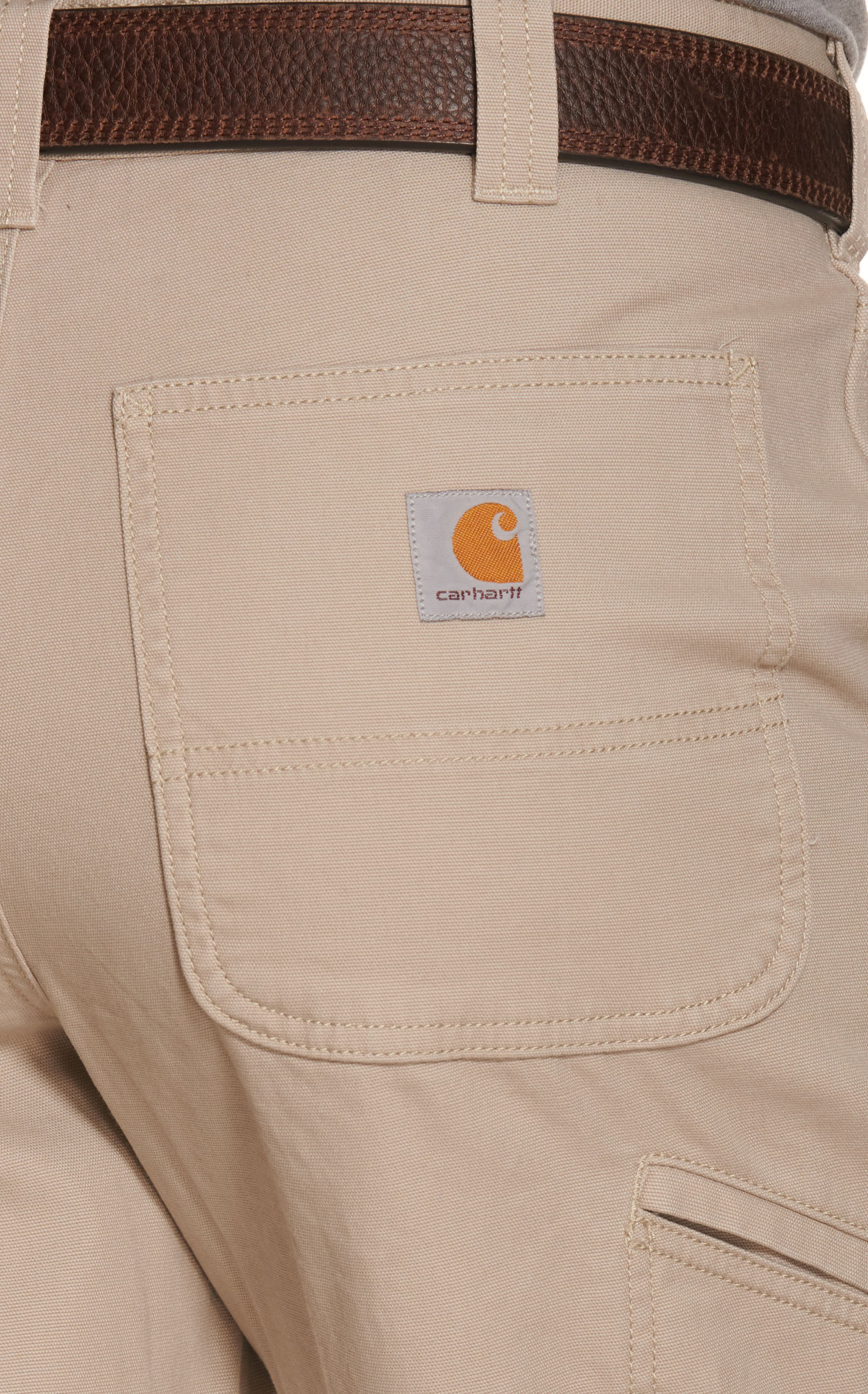 Carhartt Men's Tan Relaxed Fit Straight Leg Rugged Flex Stretch Canvas Work Pants - Image 1