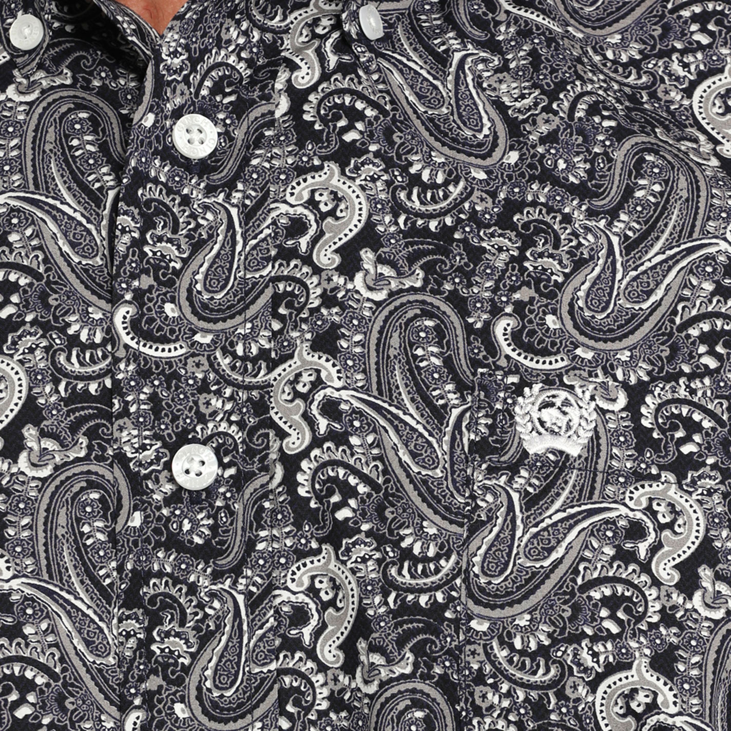 Cinch Men's Black & Gray Paisley Western Shirt - Image 1