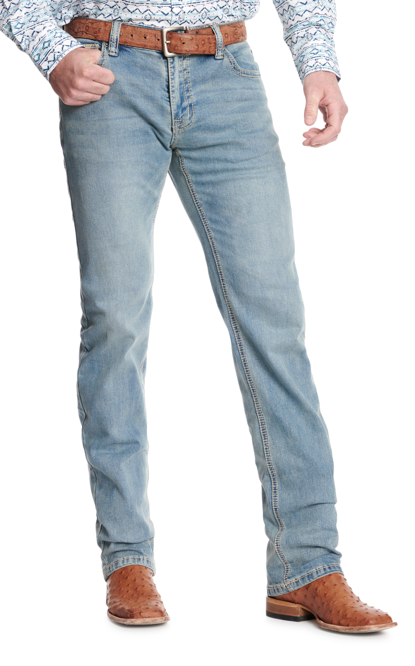 Rock & Roll Denim Men's Revolver Light Wash Slim Fit Straight Leg Reflex Jeans - Image 1