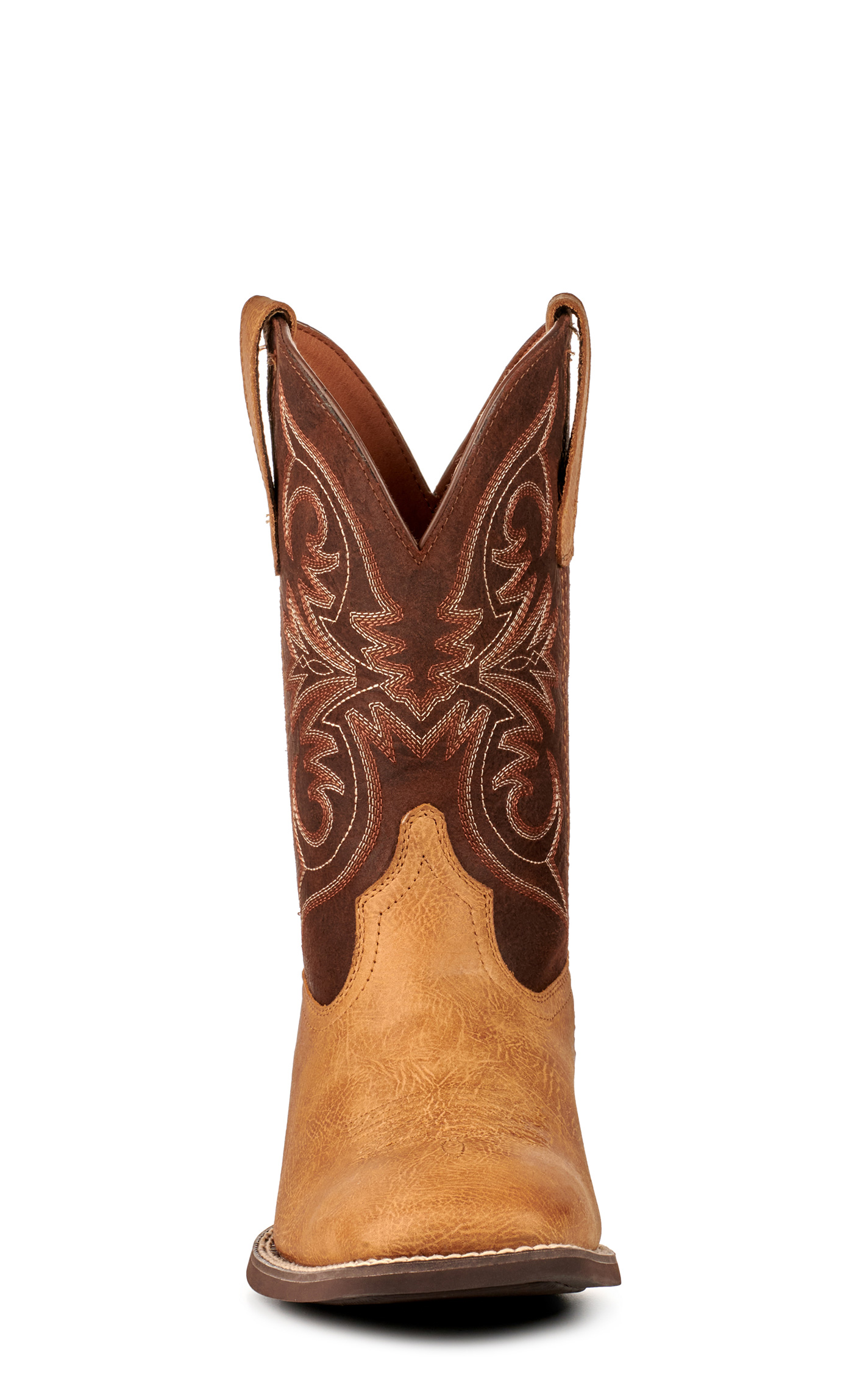 Ariat Men's Sport Partner Matte Tan Buck and Chocolate Wide Square Toe Cowboy Boots - Image 1