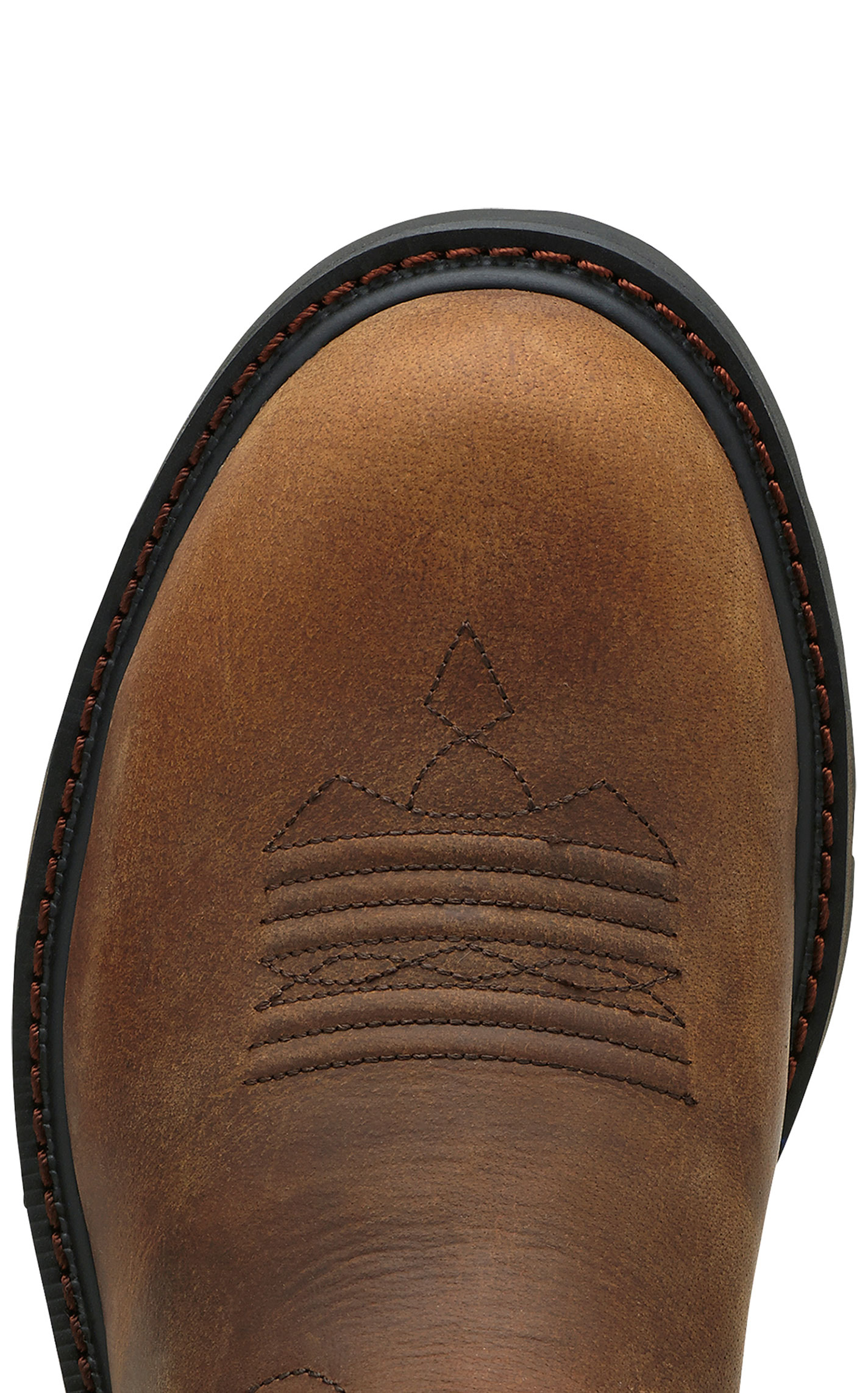 Ariat Men's Groundbreaker Distressed Brown Round Steel Toe Work Boot - Image 1