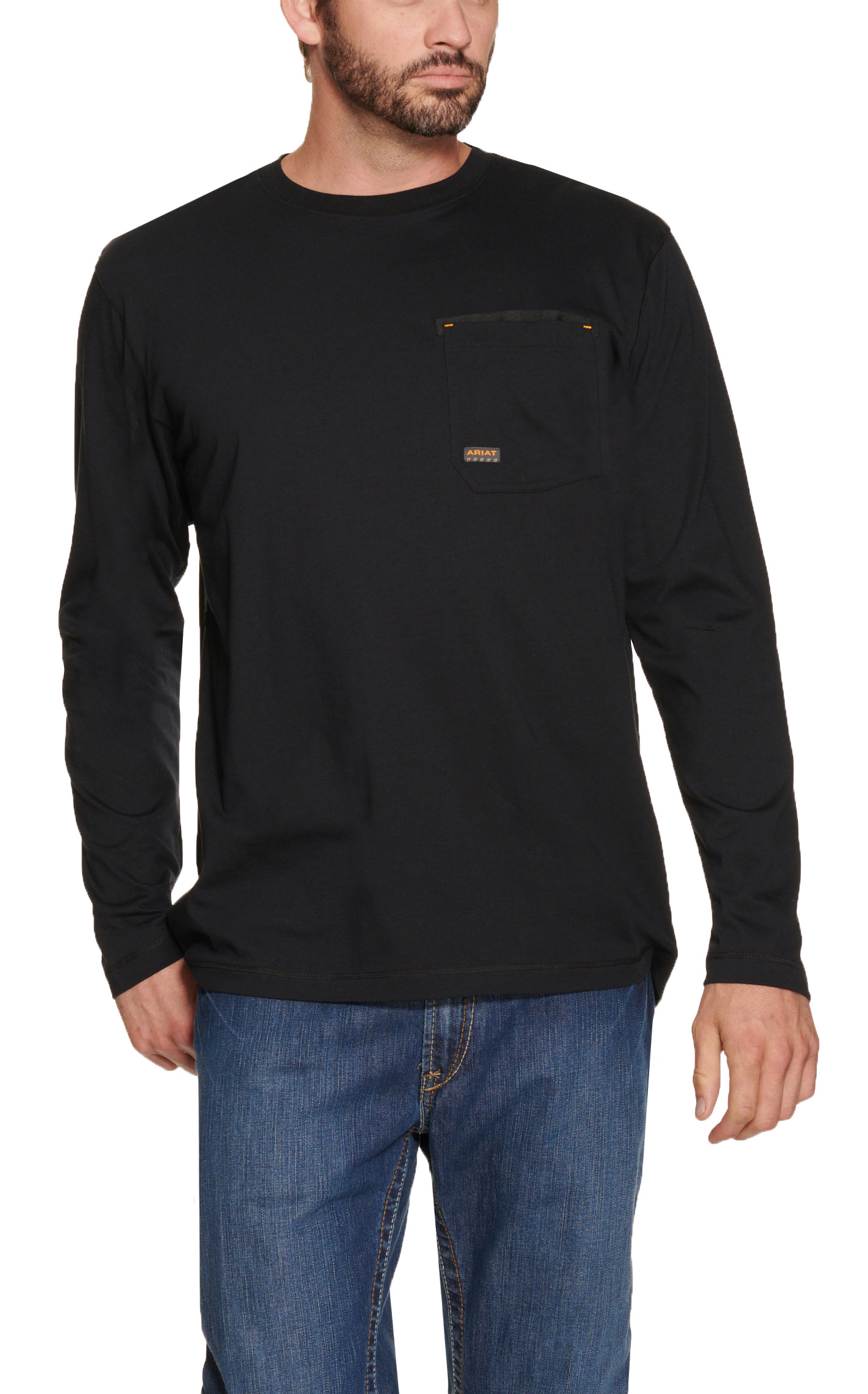 Ariat Rebar Men's Black Workman Born For This Long Sleeve Work T-Shirt - Image 1