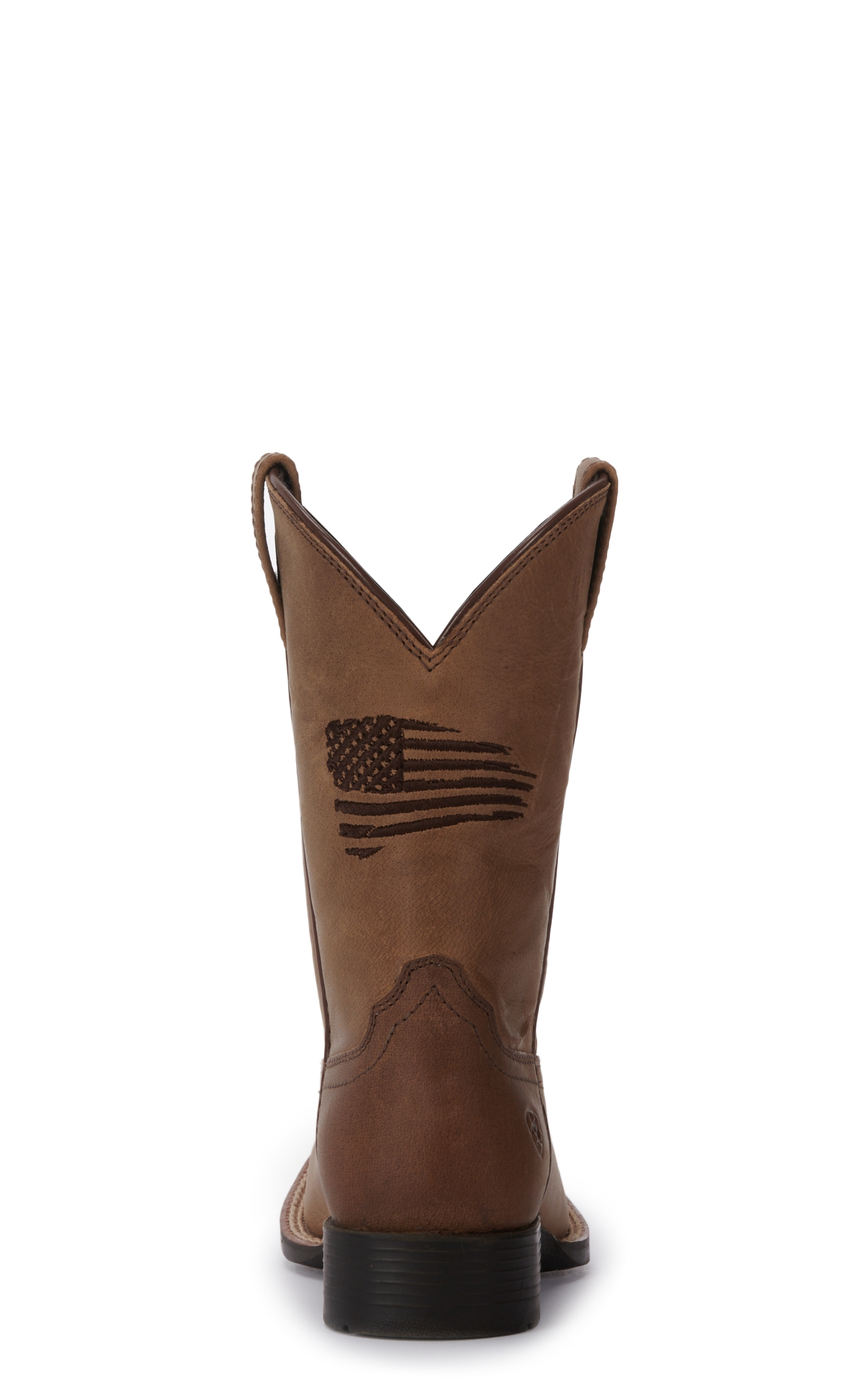 Ariat Youth Patriot 2.0 Weathered Tan with Flag Embroidery Square Toe Cowboy Boots - Image 1