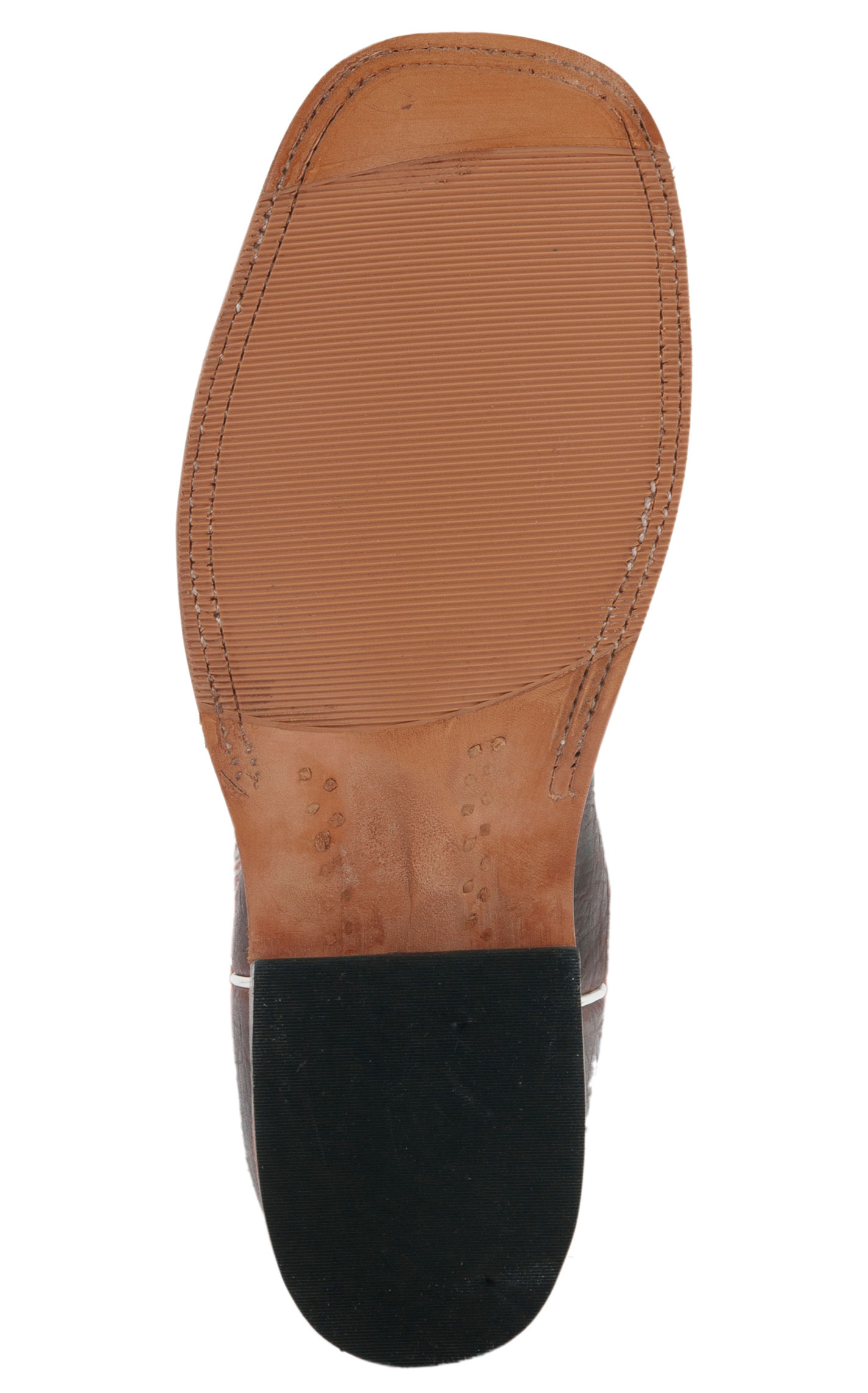 Anderson Bean Men's Brown Bison & Rust Square Toe Cowboy Boot - Image 1