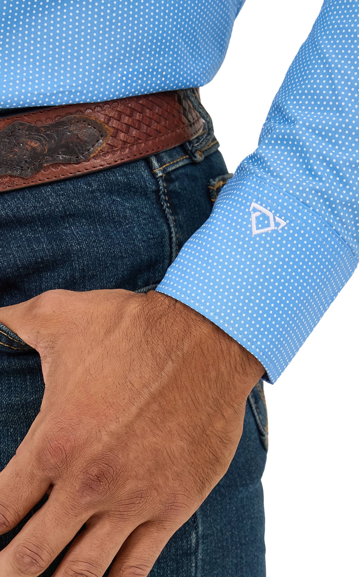 Wrangler Men's Cody Johnson Collection Blue Dot Western Shirt - Image 1