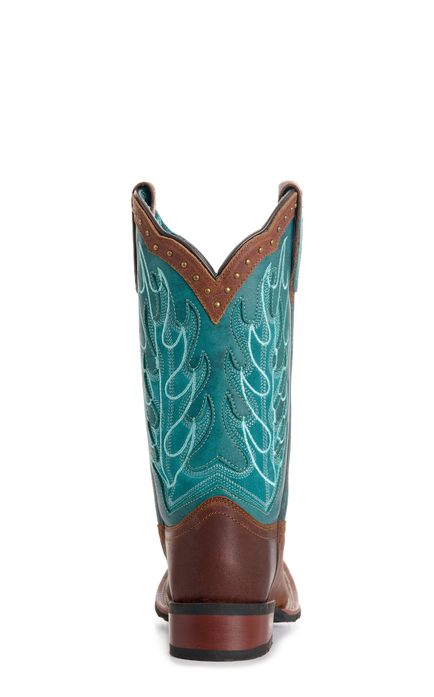 Laredo Women’s Faye Rust and Turquoise Stockman Broad Square Toe Cowboy Boots - Image 1