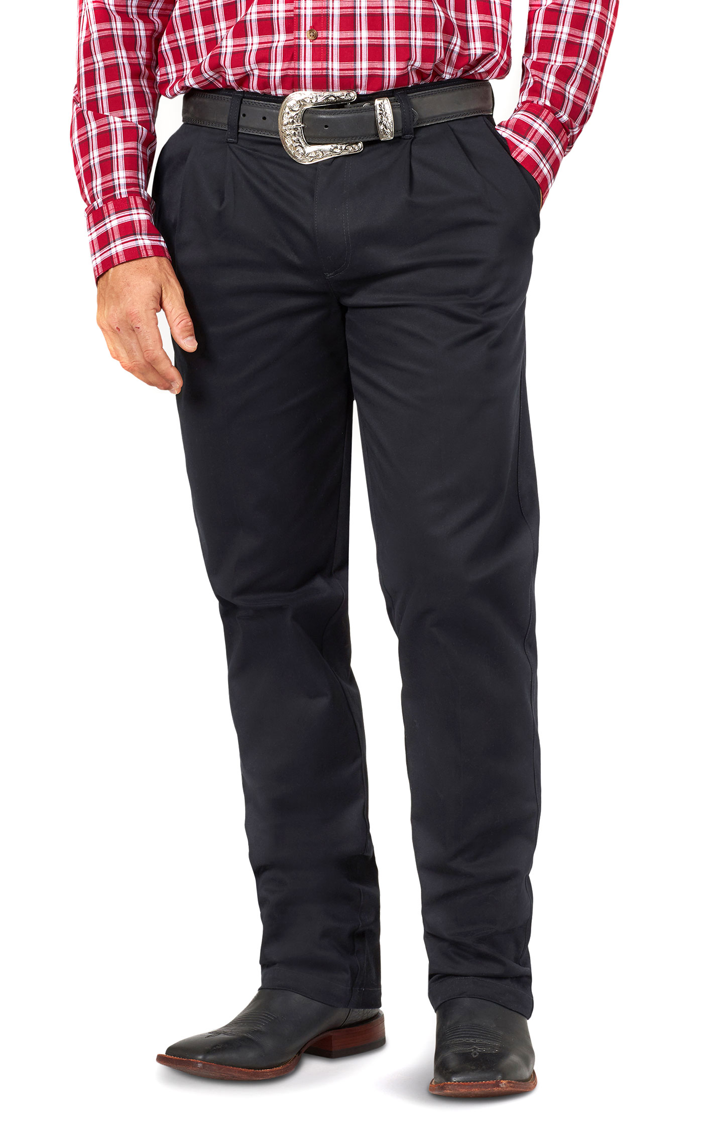 Wrangler Men's Black Pleated Front Relaxed Fit Wrinkle Resistant Casual Pants - Tall - Image 1