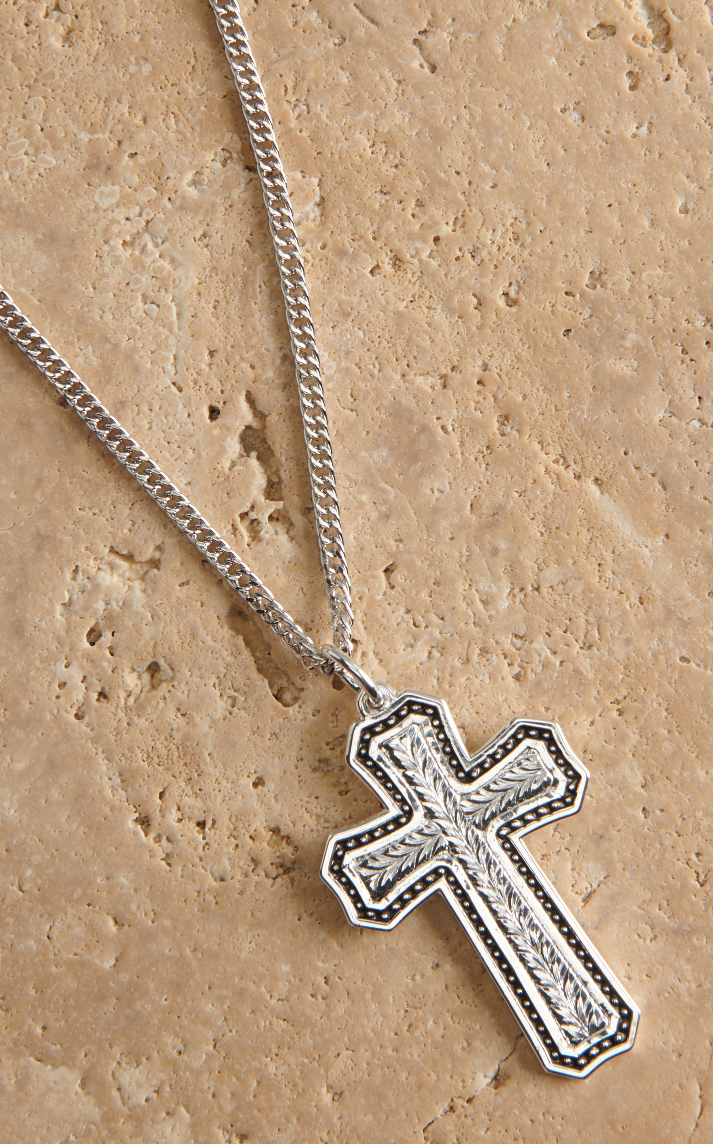 Montana Silversmiths Pinpoints and Wheat Cross Necklace - Image 1