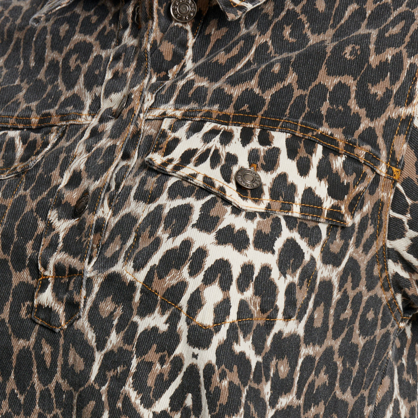 Blue B Women's Leopard Print Button Up Denim Dress - Image 1