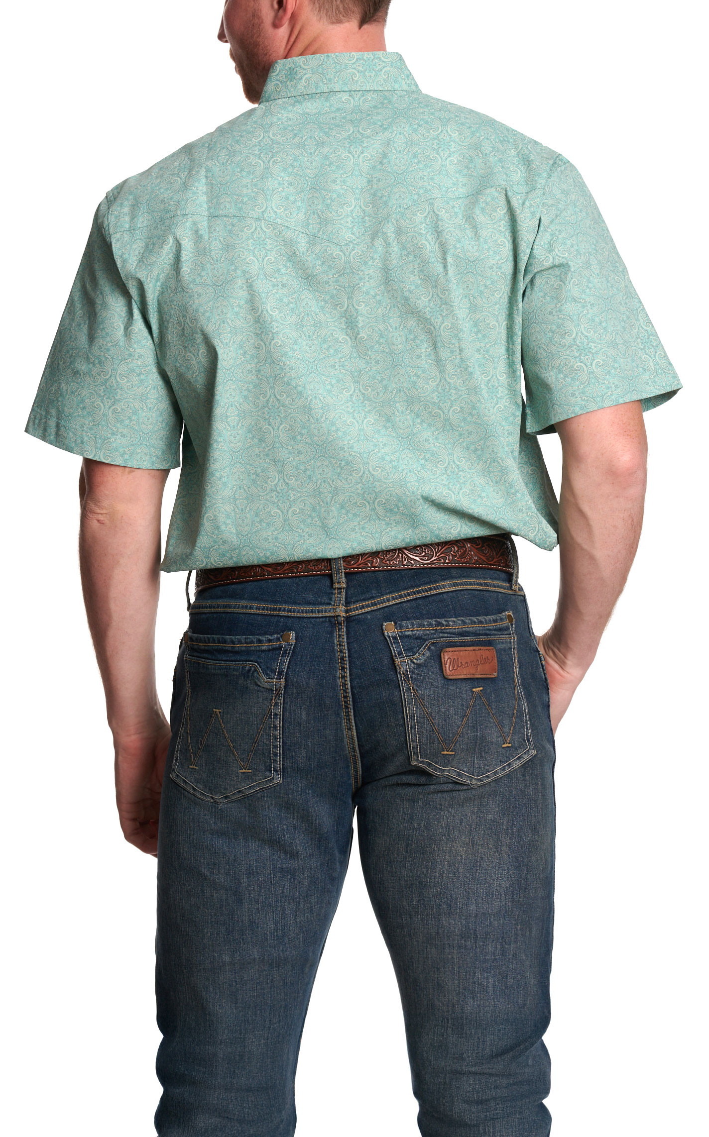 Rafter C Men's Teal Paisley Shirt  - Image 1