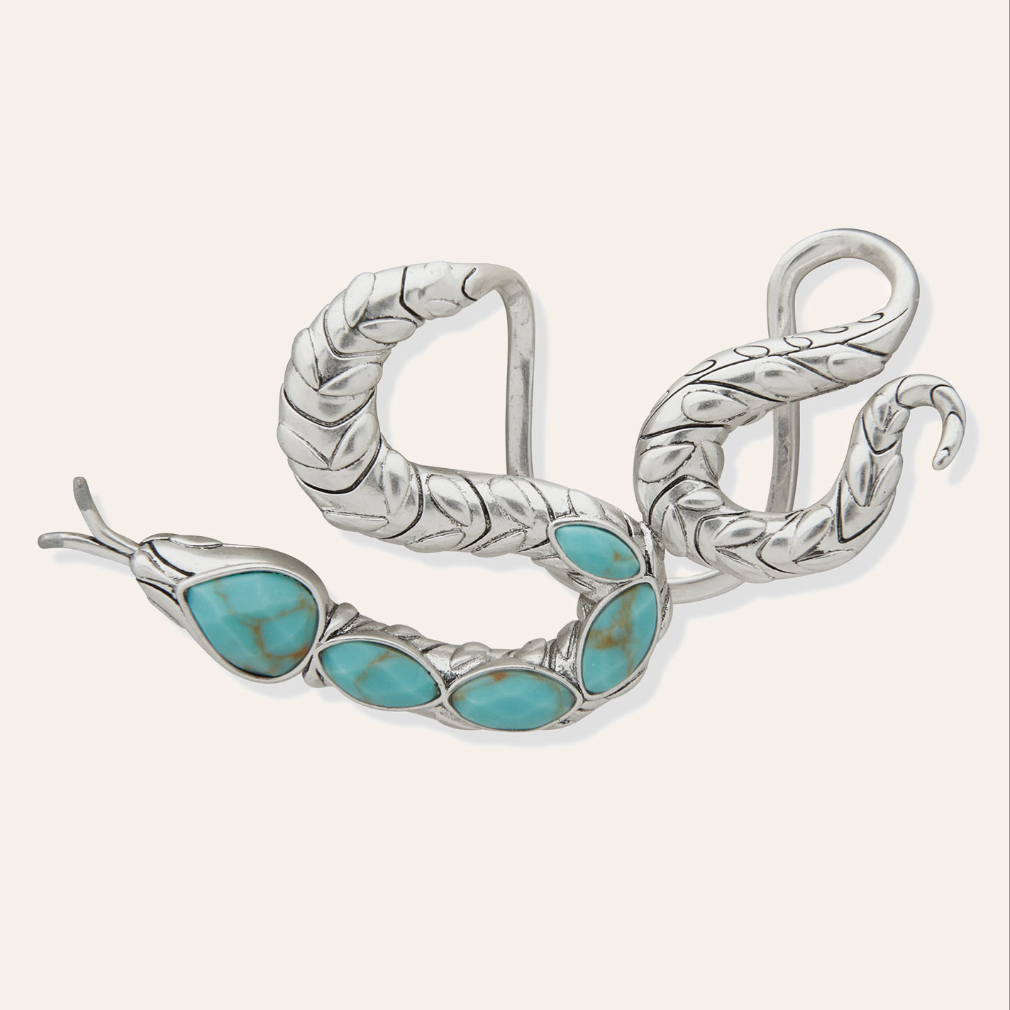 Lainey Wilson Turquoise & Silver Snake Hat Brim Pin - Image 1