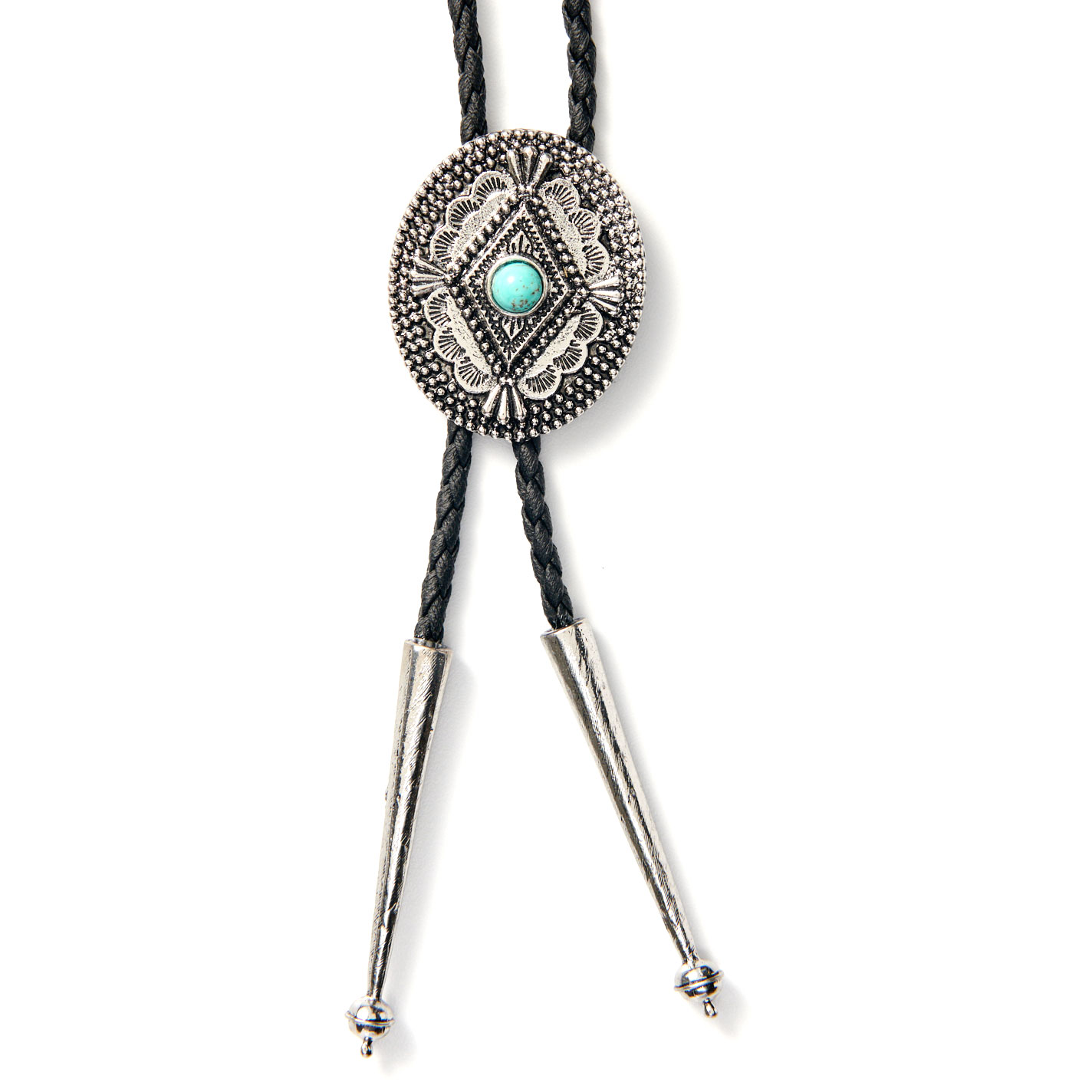AndWest Antiqued Always Dreaming Turquoise & Rope Bolo Tie - Image 1