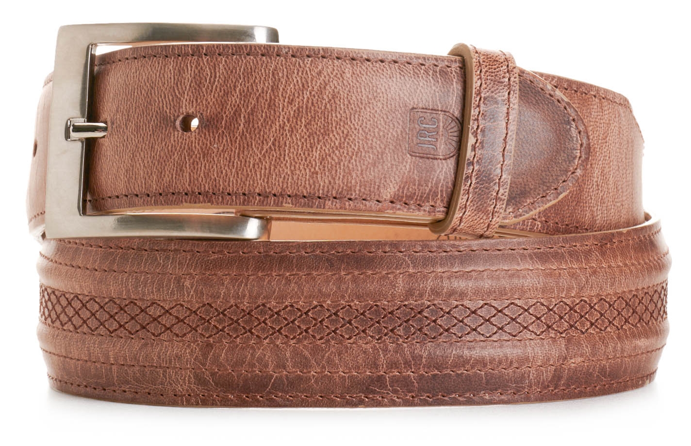 JRC & Sons Men's Peanut Mad Dog Goat Leather Western Belt - Image 1