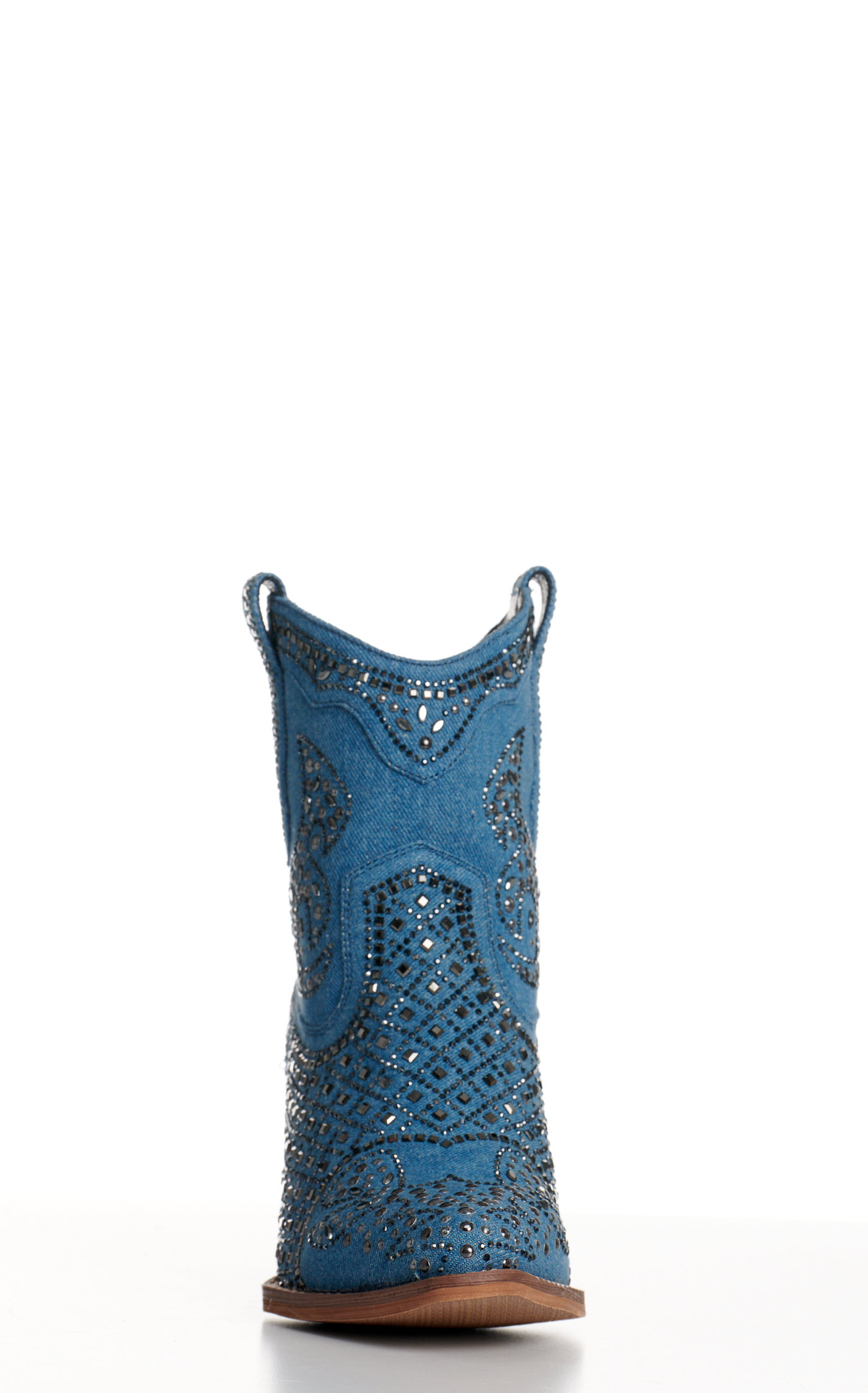Very G Women's Show Off Denim with Western Studs Snip Toe Booties - Image 1