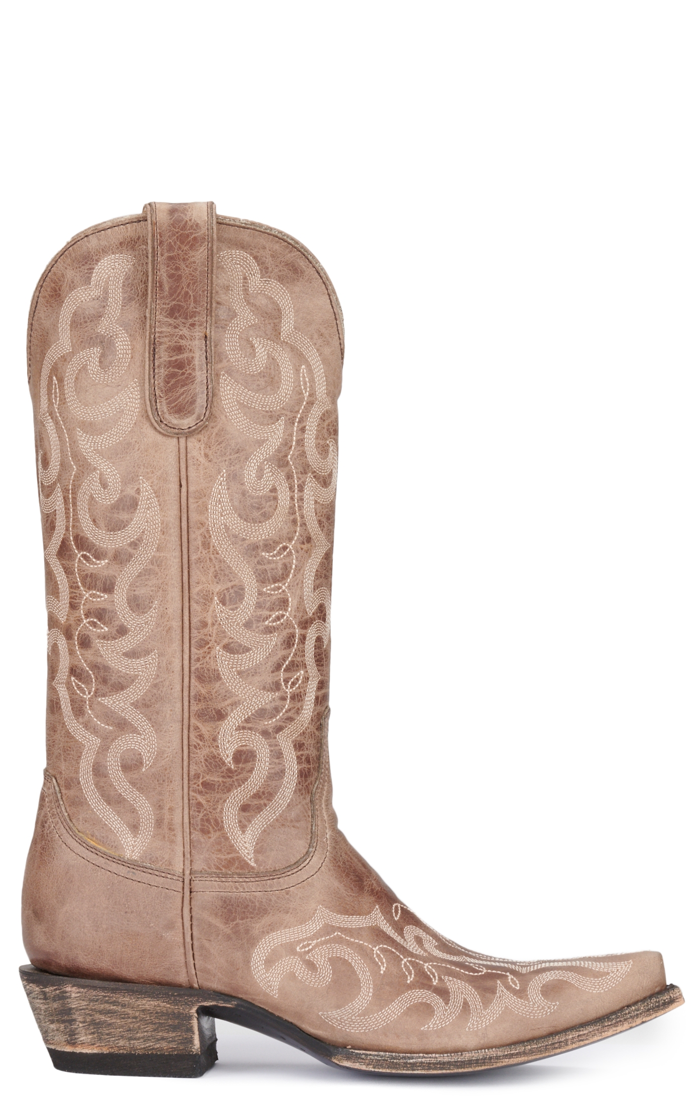 Cavender's Women's Orix Tan Cowhide Snip Toe Cowboy Boots - Image 1
