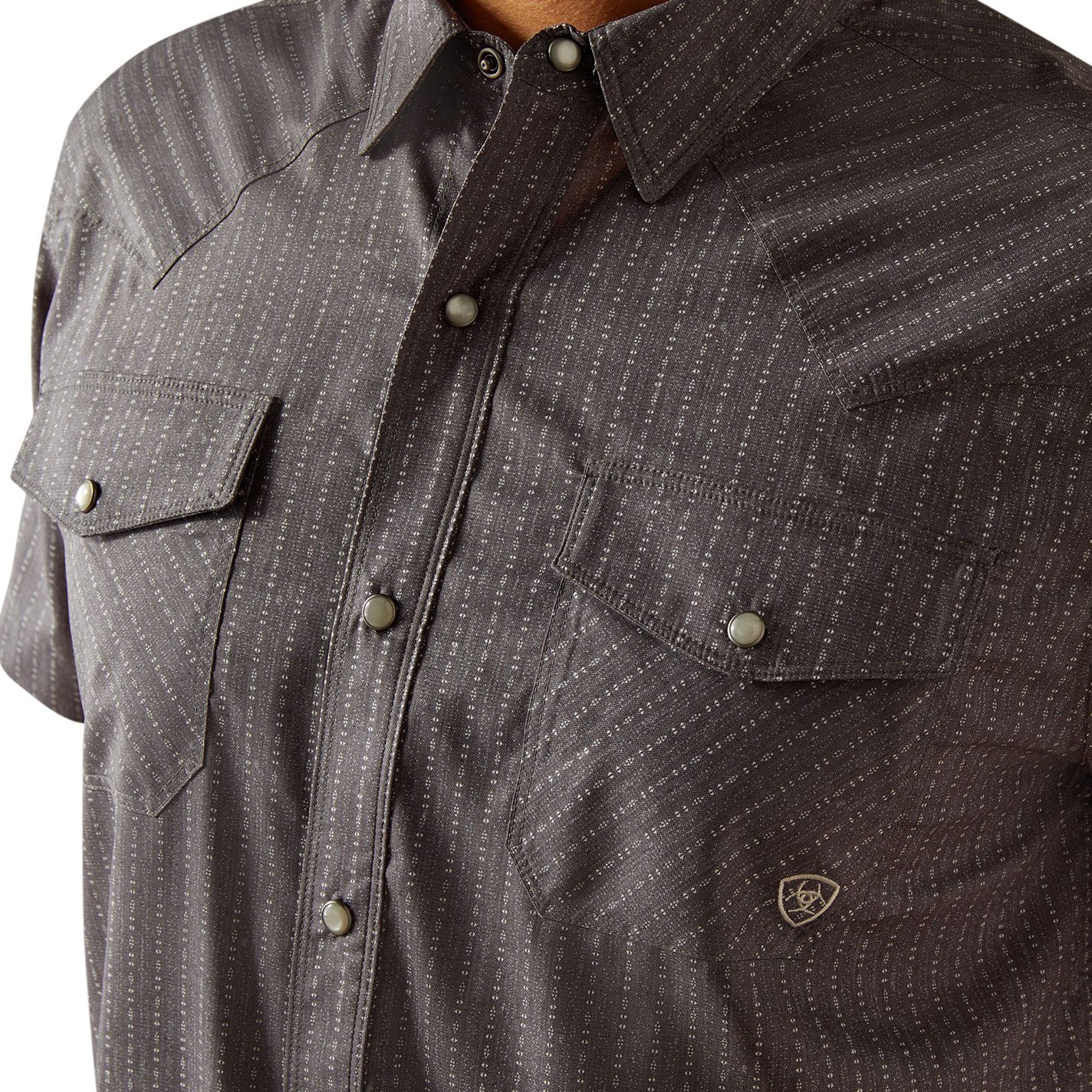 Ariat Men's VentTEK Gray Geo Western Fitted Shirt - Image 1