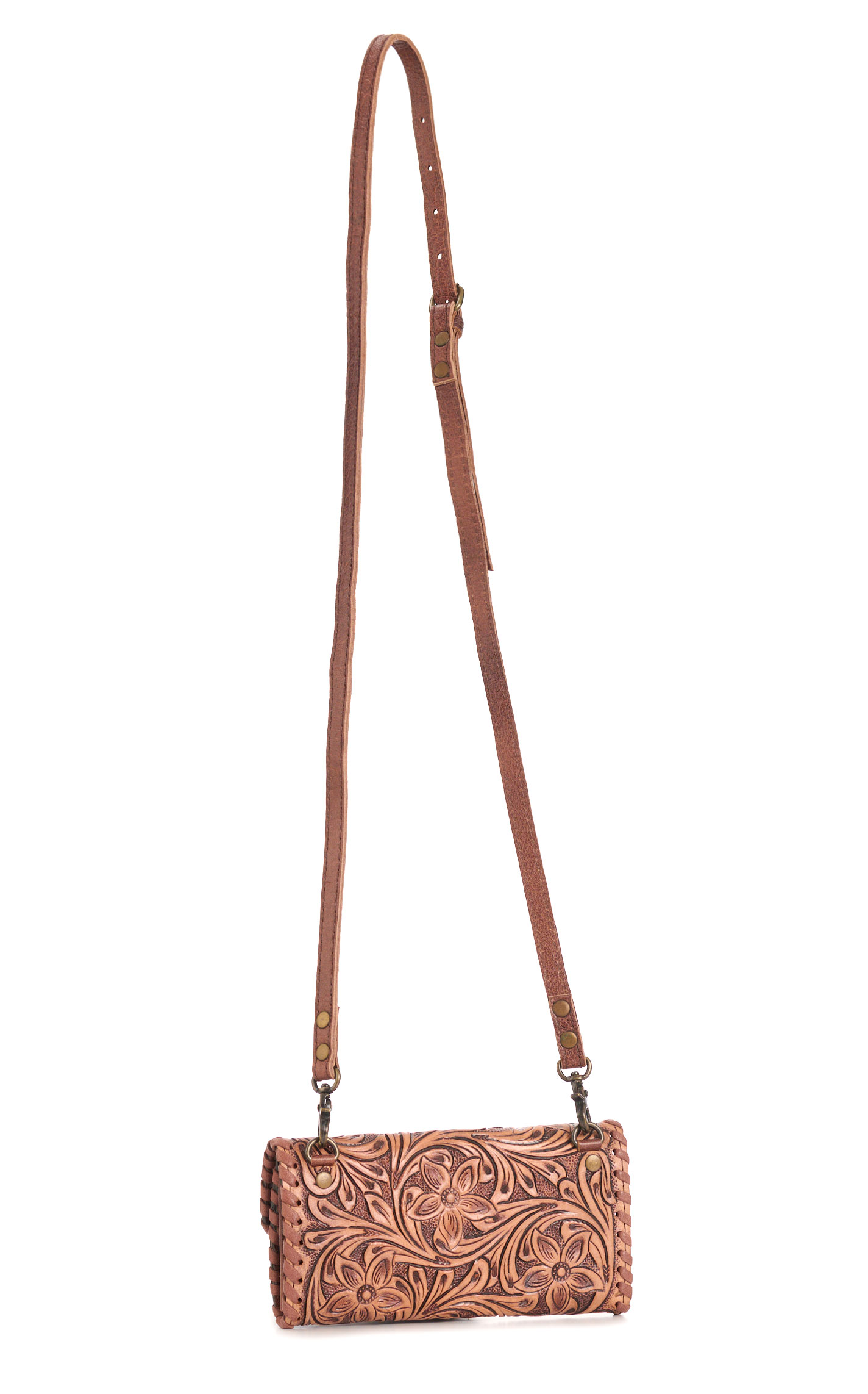 American Darling Tooled & Whipstitch Organizer Crossbody - Image 1