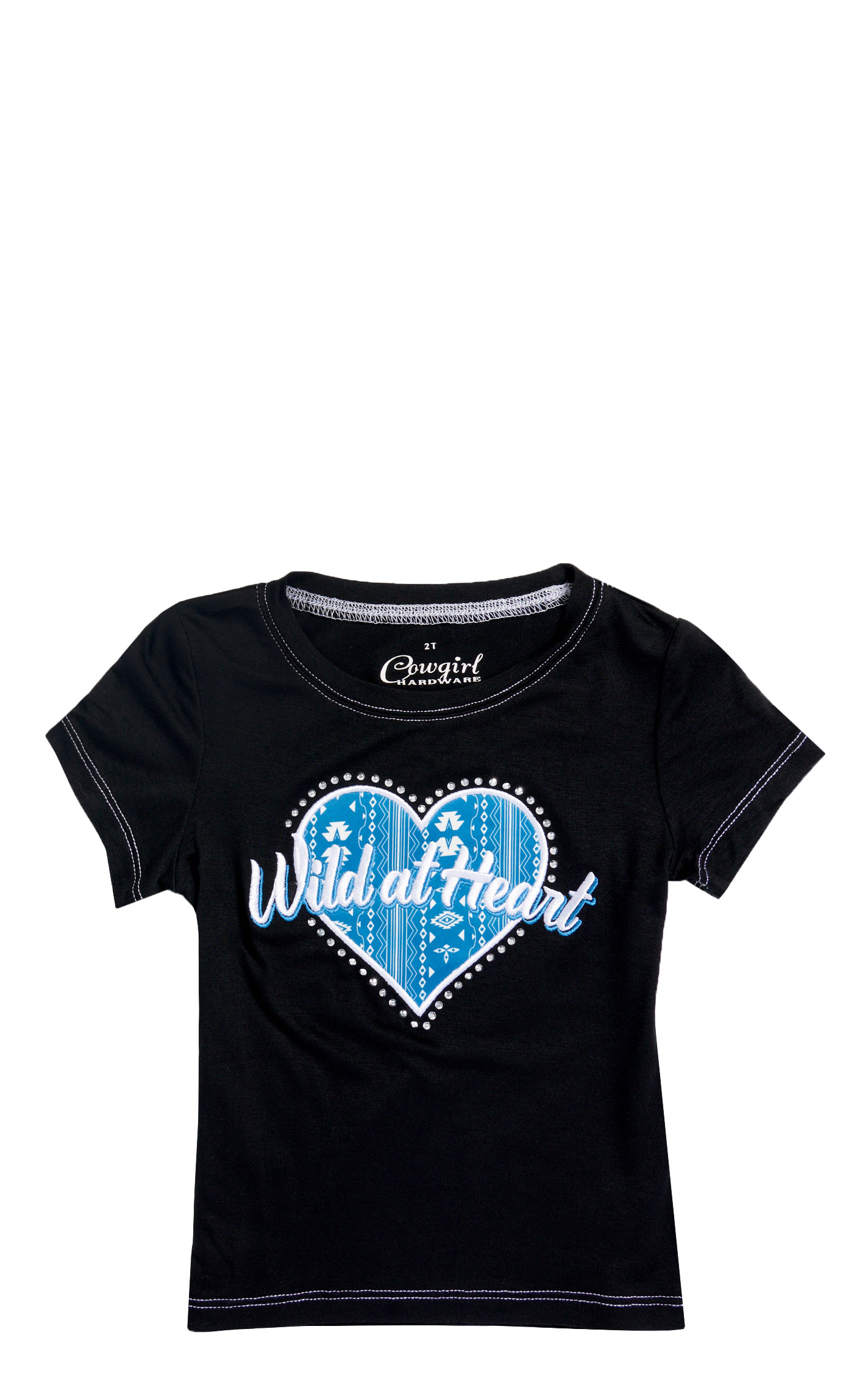 Cowgirl Hardware Toddler Girl's Black Wild at Heart Studded Top - Image 1