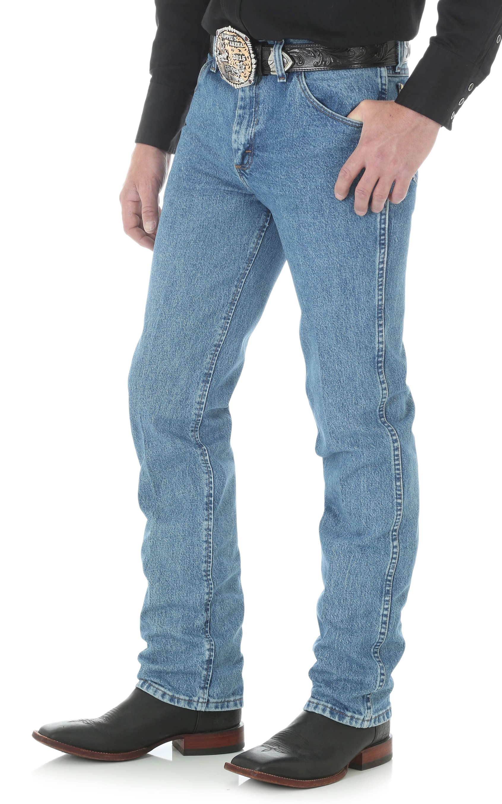 Wrangler Premium Performance Men's Light Stonewash Cowboy Cut Slim Fit Tall Jeans - Image 1